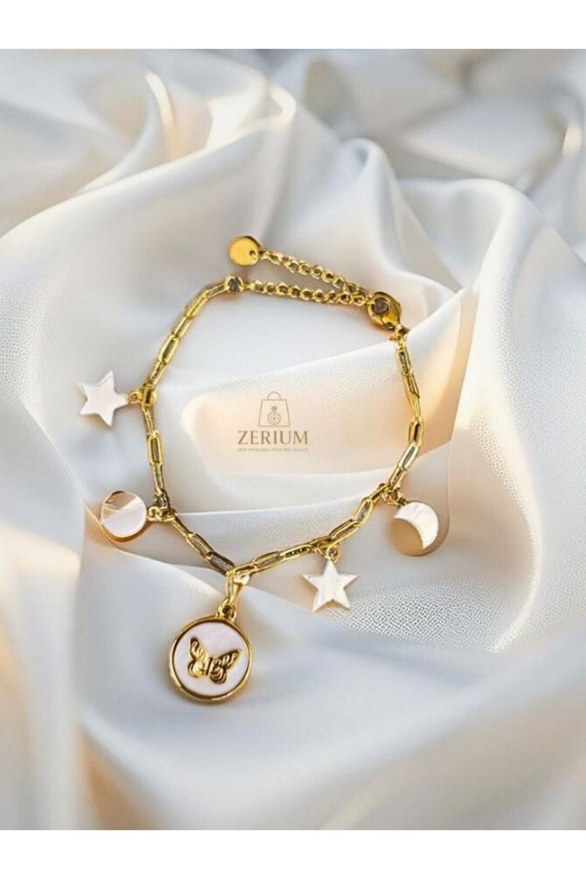 ZERİUM Kelebeğin Özgürlüğü Kadın Çelik Bileklik 316 L