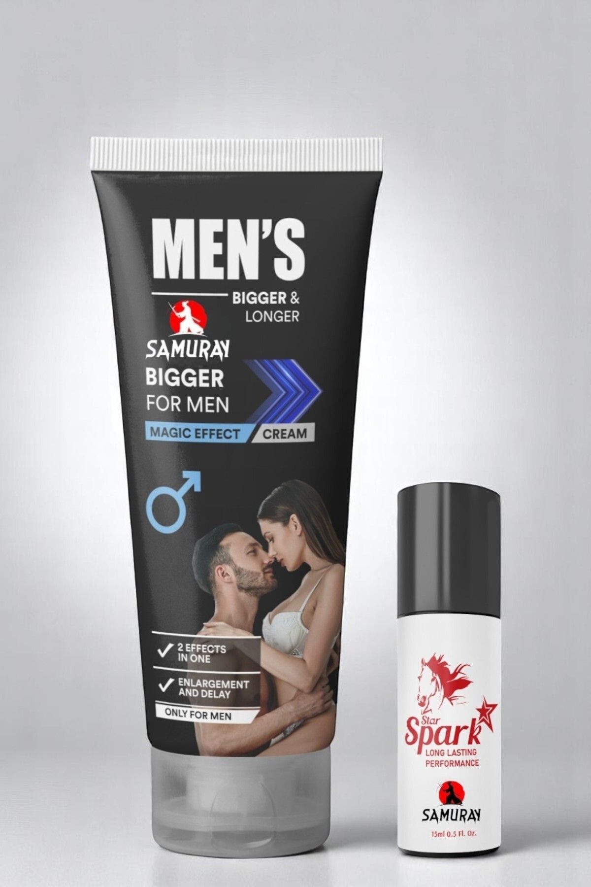 SAMURAY Büyütücülü Krem ve 15 ml Sprey Seti ile Güçlü ve Dayanıklı