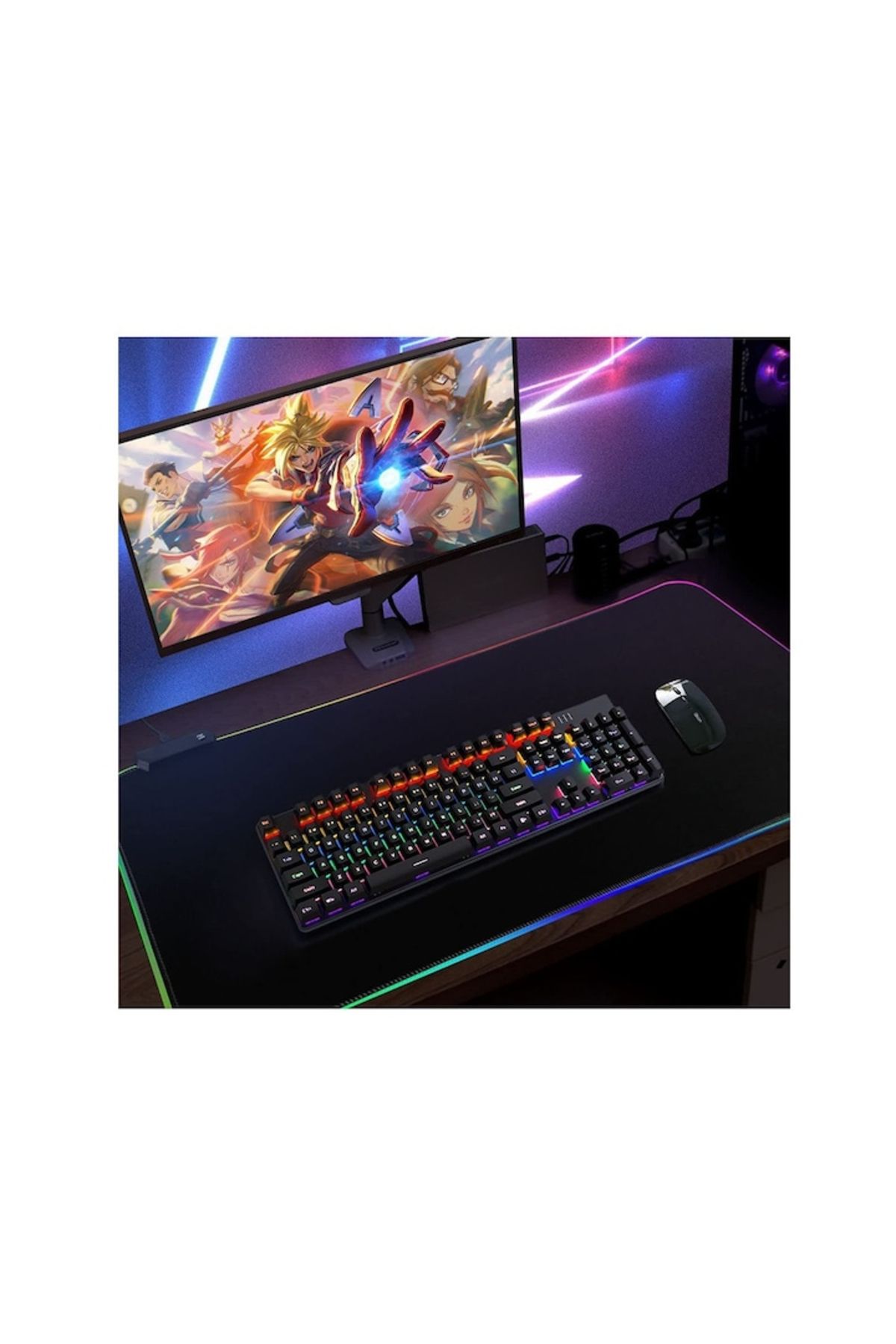 varioshop-VarioShop® gaming mousepad with LED lighting, Made of flexible, non-stick material and 6