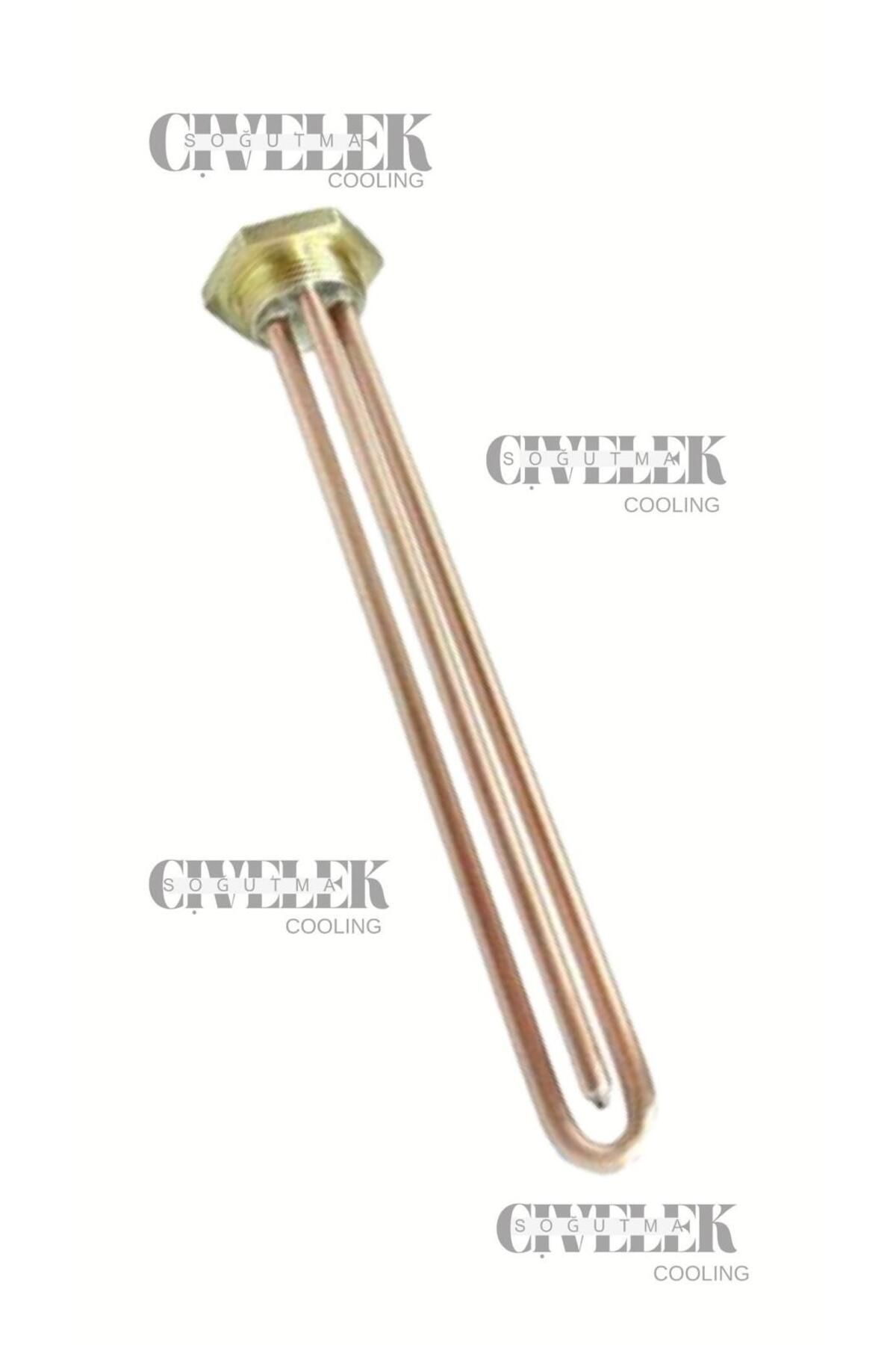 civelek soğutma Semaver Çay Kazanı Rezistansı Bakır Gövdeli 2000w 1-1/4