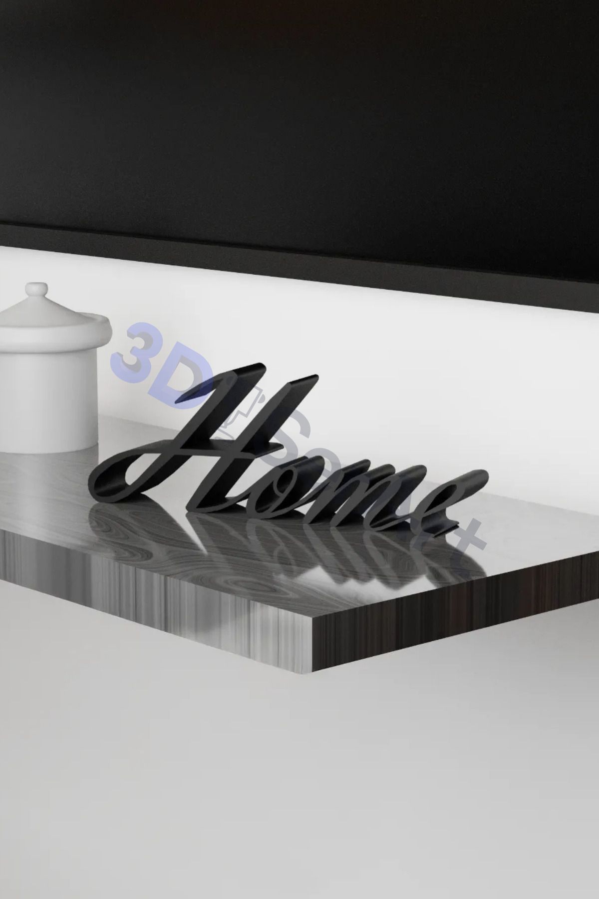3D SerArt Home El Yazısı Yazısı Ev Dekorasyon Ürünü Siyah 20cm