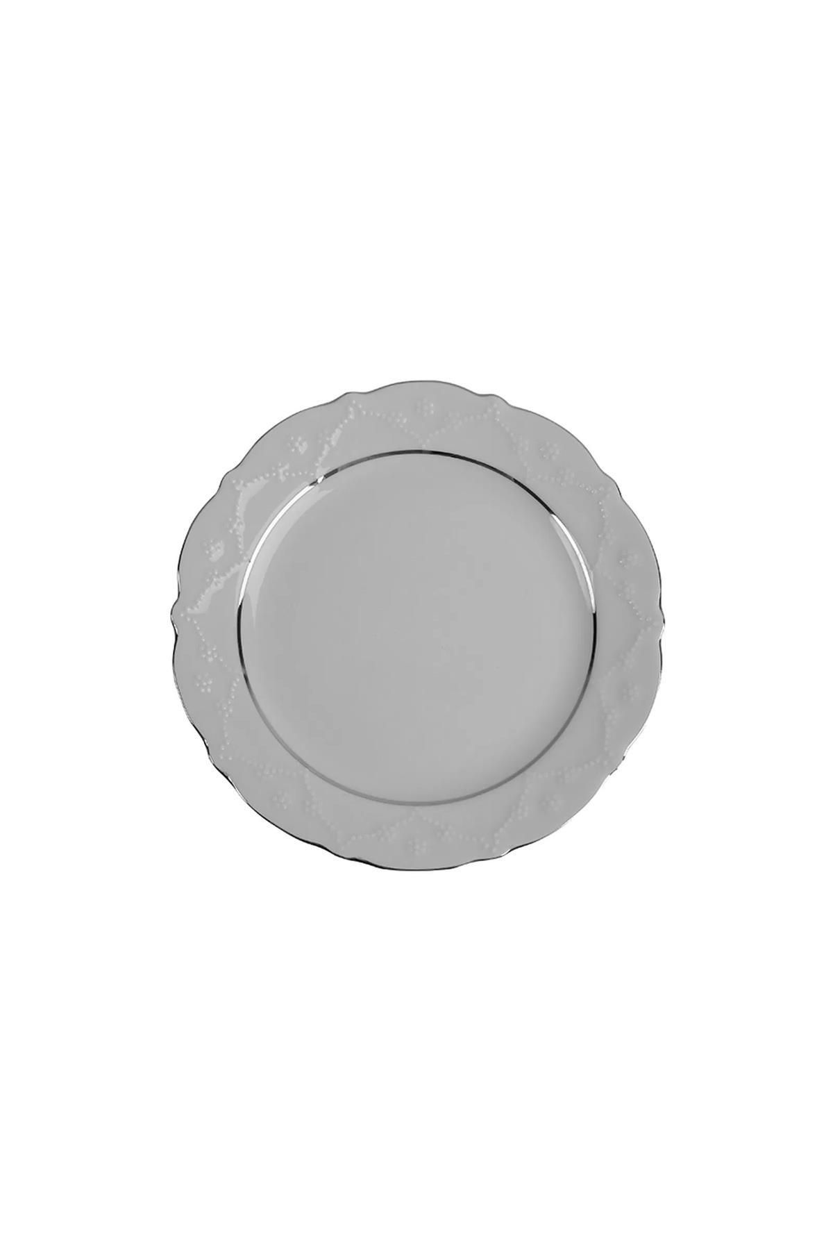 Porland Queen Platin Düz Tabak 21cm