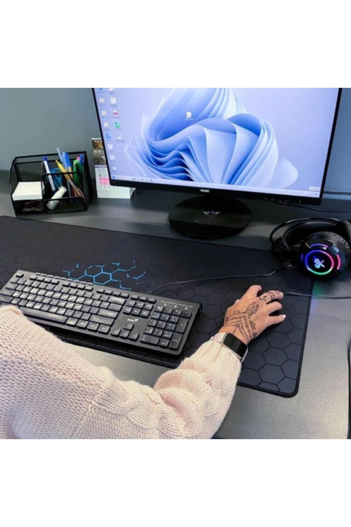 varioshop-VarioShop® Gaming Mousepad, Waterproof, Anti-Slip Coating, Large Work Surface, Comfortable 3