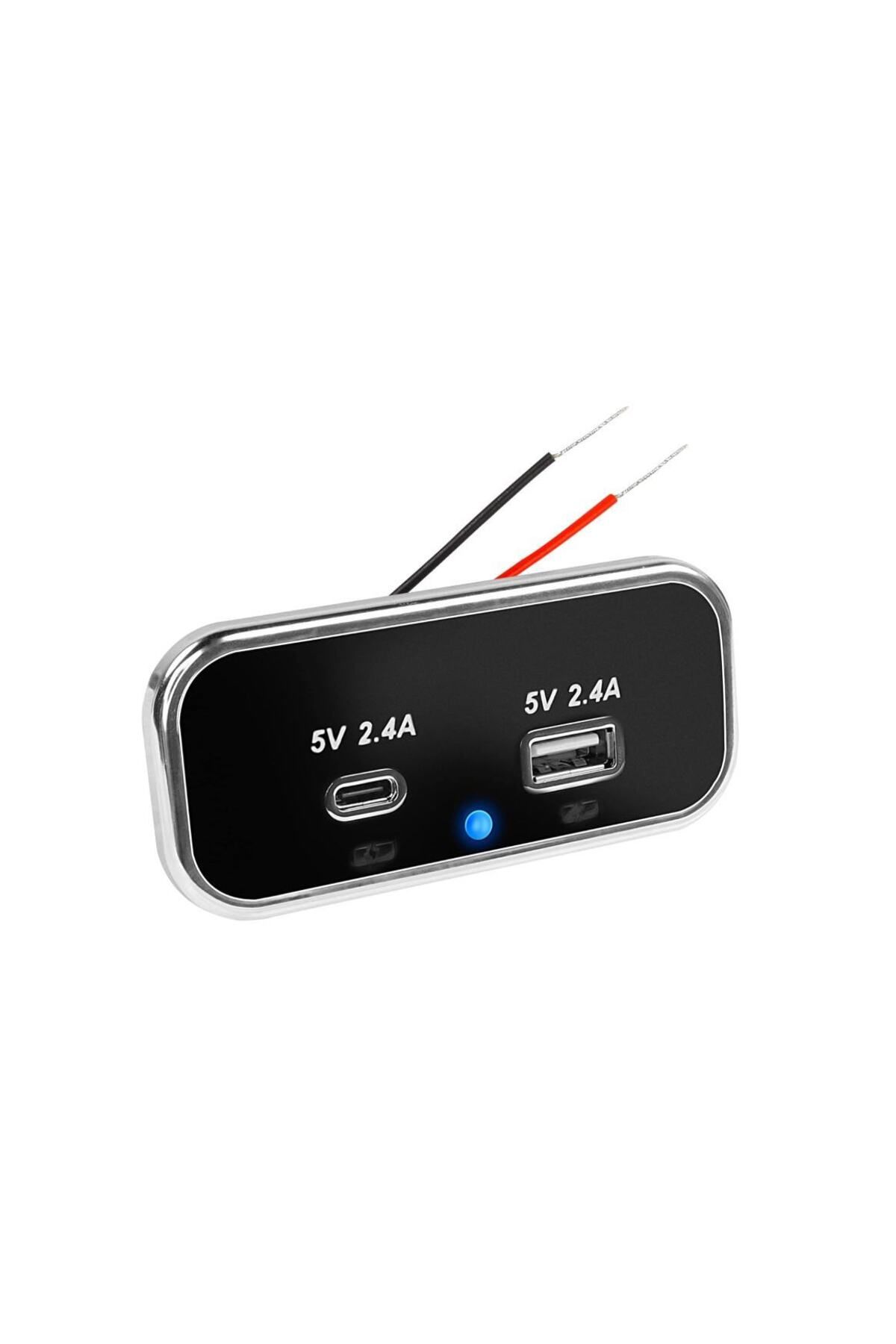 Hasyılmaz Type-C USB 2 Portlu Araç Şarj Soketi Adaptörü 12V-24V (Model 3)