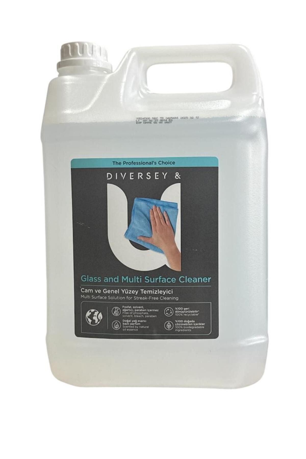 Diversey Cam ve Genel Yüzey Temizleyicisi 5 Litre / Glass and Multi Surface Cleaner