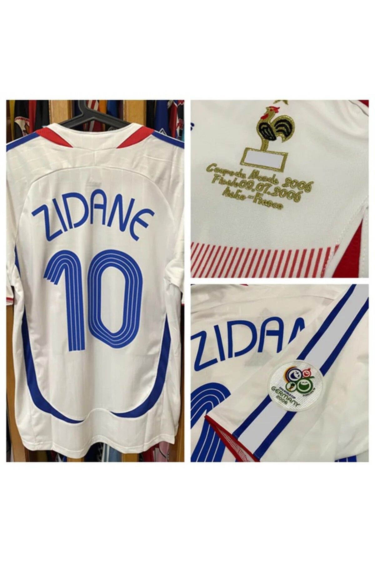 kombinezyum FRANSA #10 Zinédine Zidane 2006 DÜNYA KUPASI FORMASI (WHİTE)