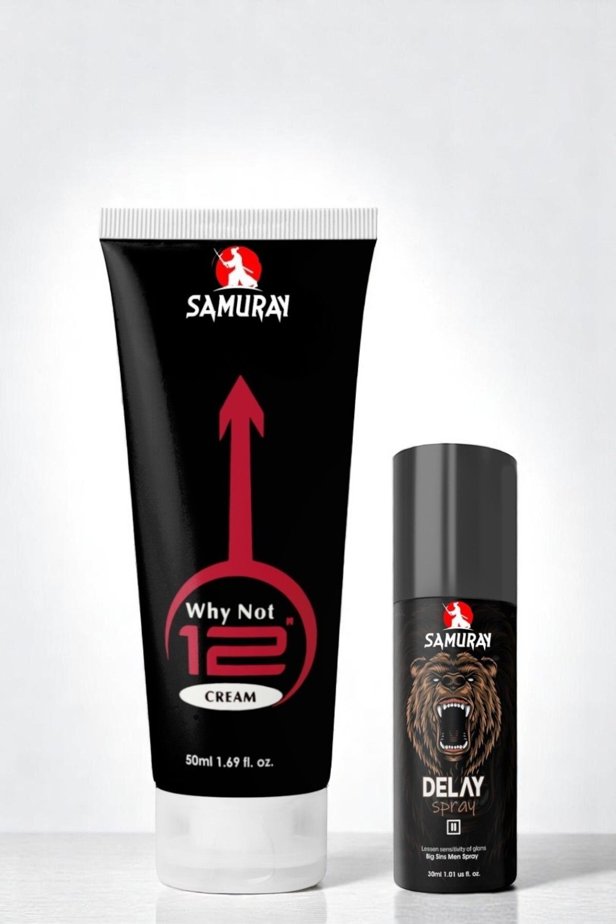 SAMURAY Büyütücülü Krem ve 30 ml Geciktirmeye Yardımcı Sprey ile Uzun Süreli