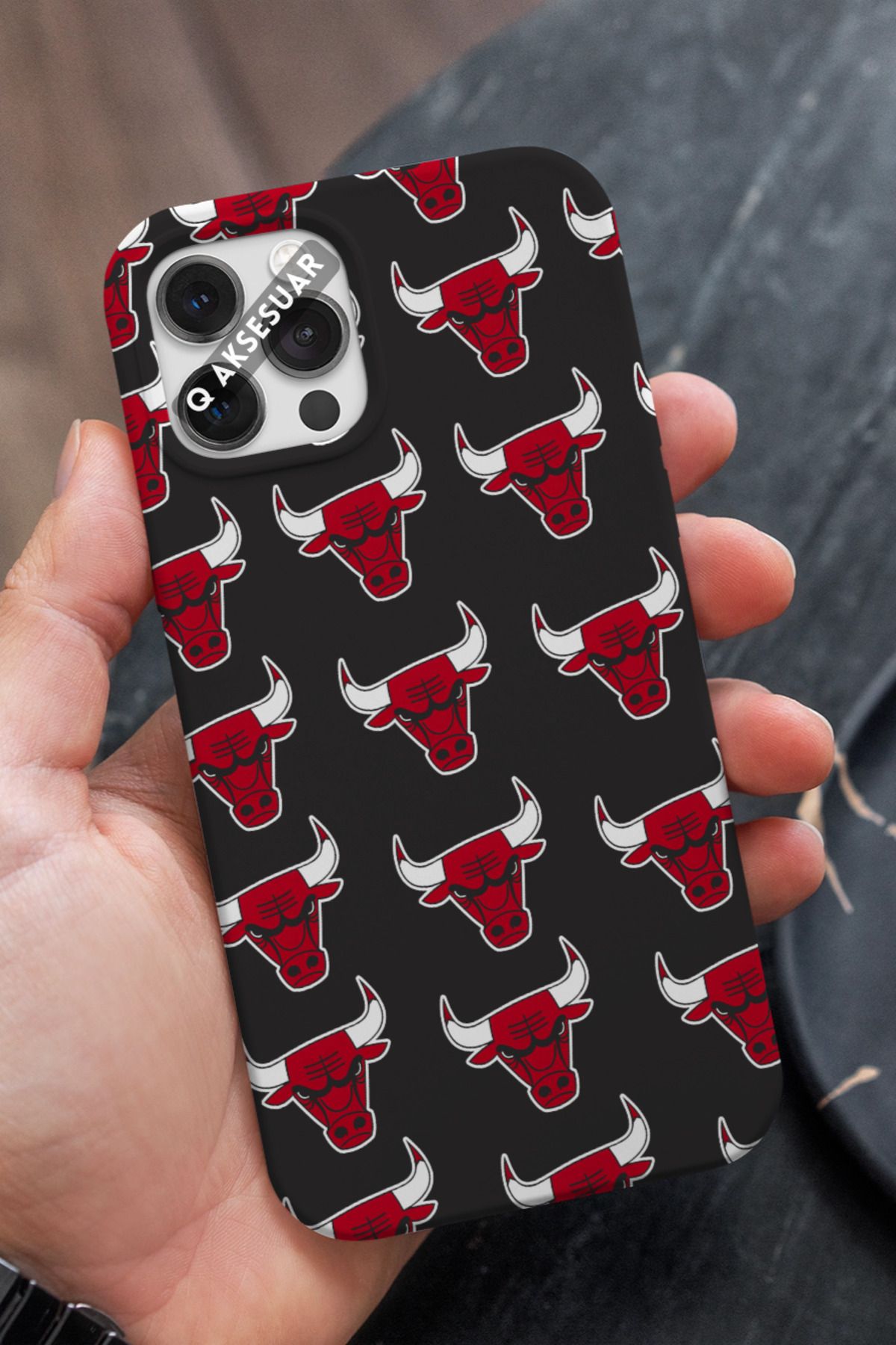 Q Aksesuar Xiaomi Redmi Note 11S Uyumlu Kırmızı Boğa Tasarımlı Premium Telefon Kılıfı