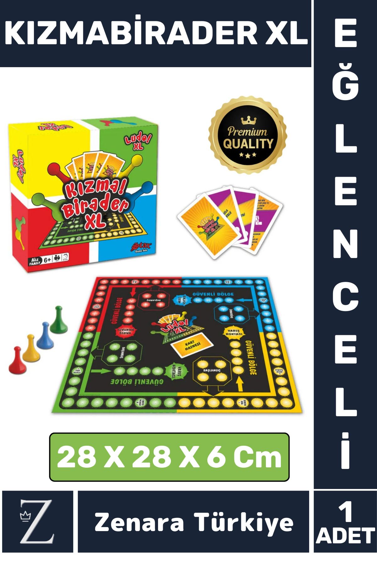 Zenara Premum Yılbaşı Eğitici Zeka Geliştirici Stratejik Nostaljik Oyun 2-4 Kişilik XL KIZMABİRADER