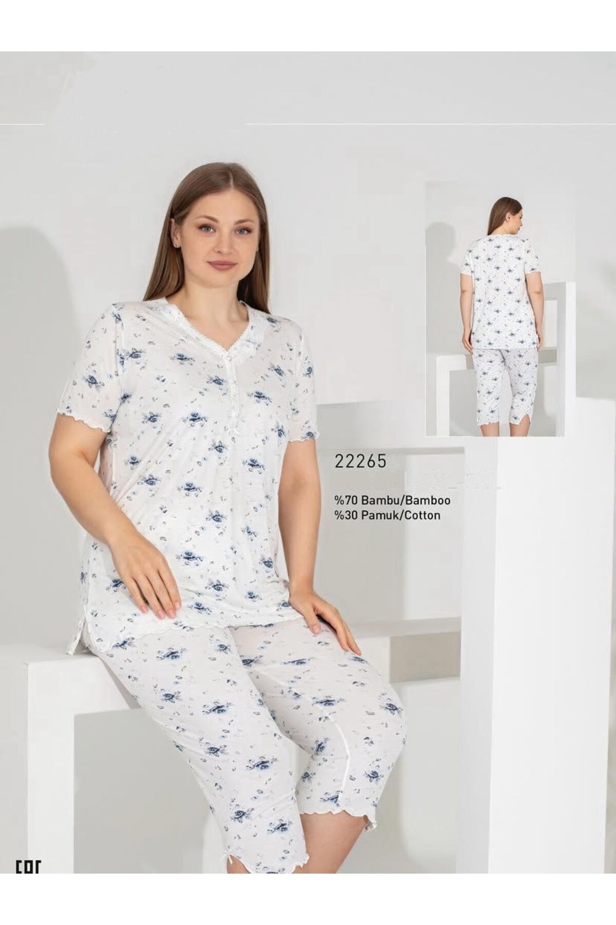 shefox Kadın Kısa Kol Bambu Kapri Takım byEtoile