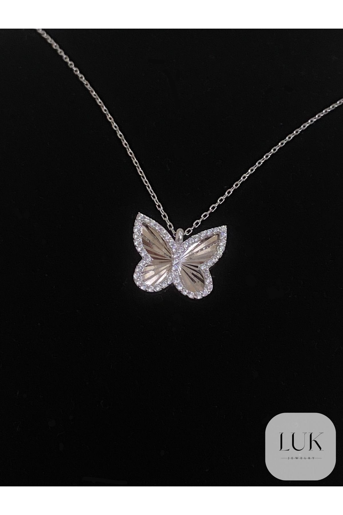 LUK JEWELRY 925 AYAR GÜMÜŞ KELEBEK KOLYE