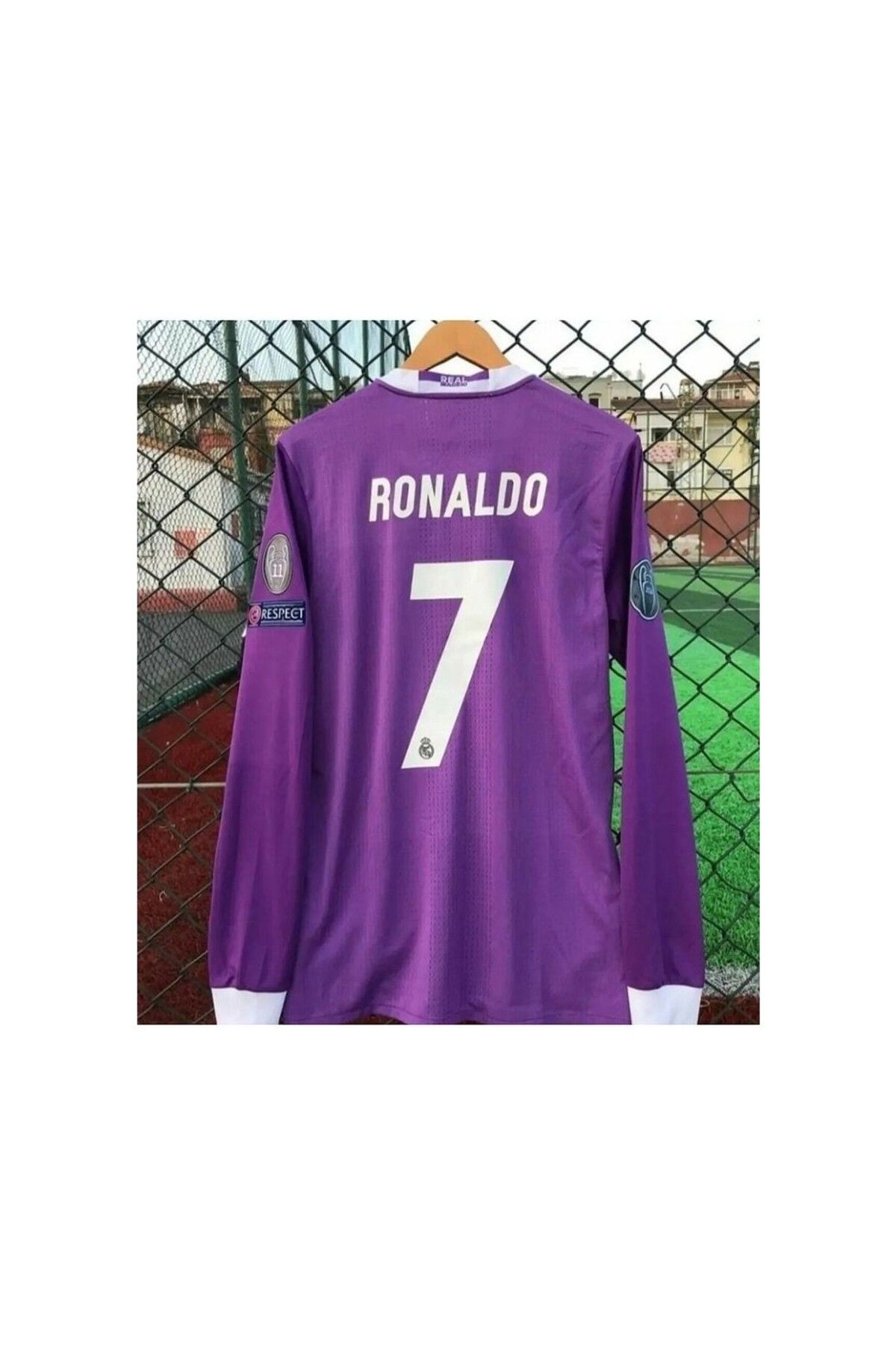kombinezyum #7 Cristiano Ronaldo R.Madridd Cardiff 2017 Şampiyonlar Ligi Finali Nostalji Forması Uzun Kollu