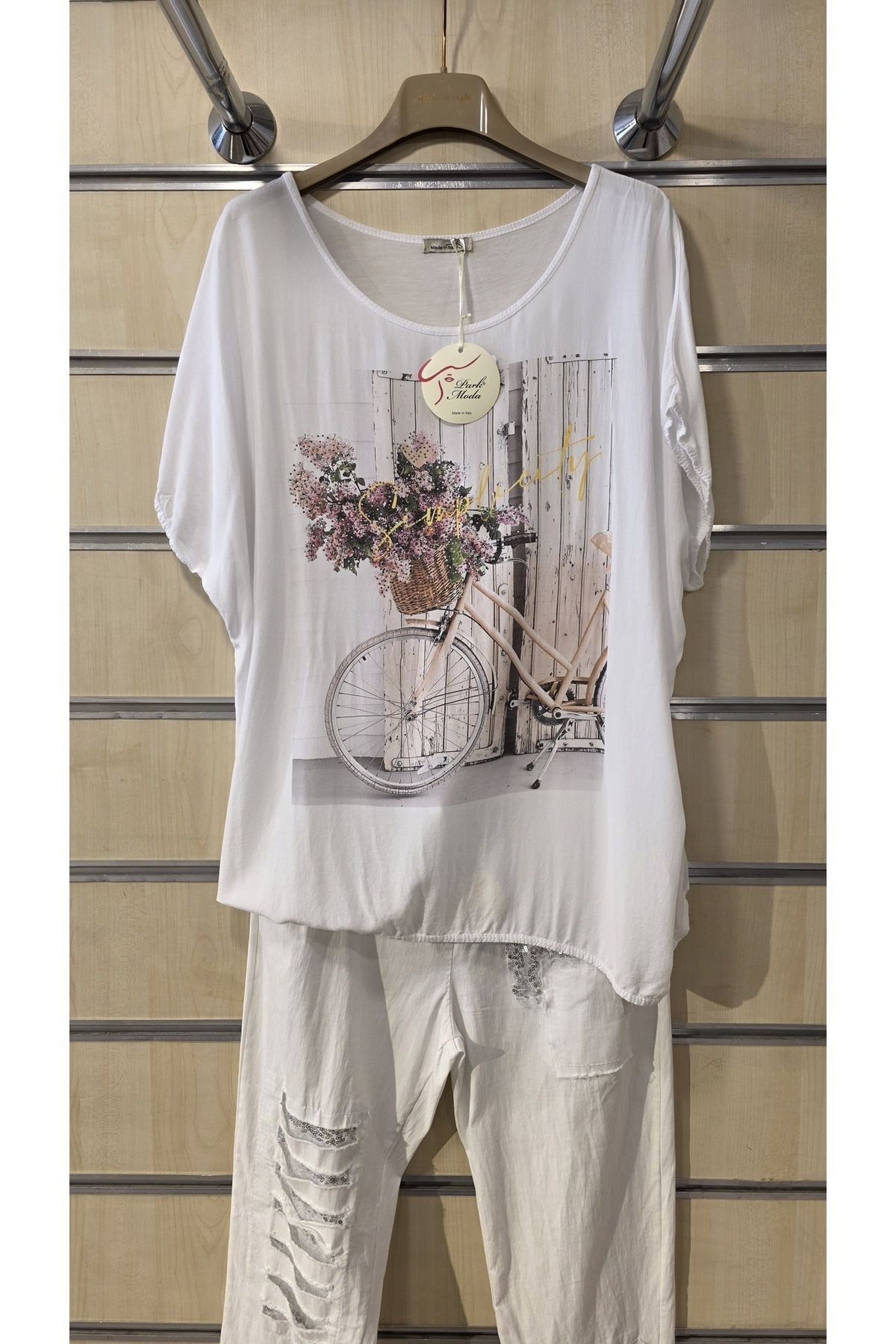 Park Moda İtalyan Kadın Bluz Taşlı Karışık Desenli
