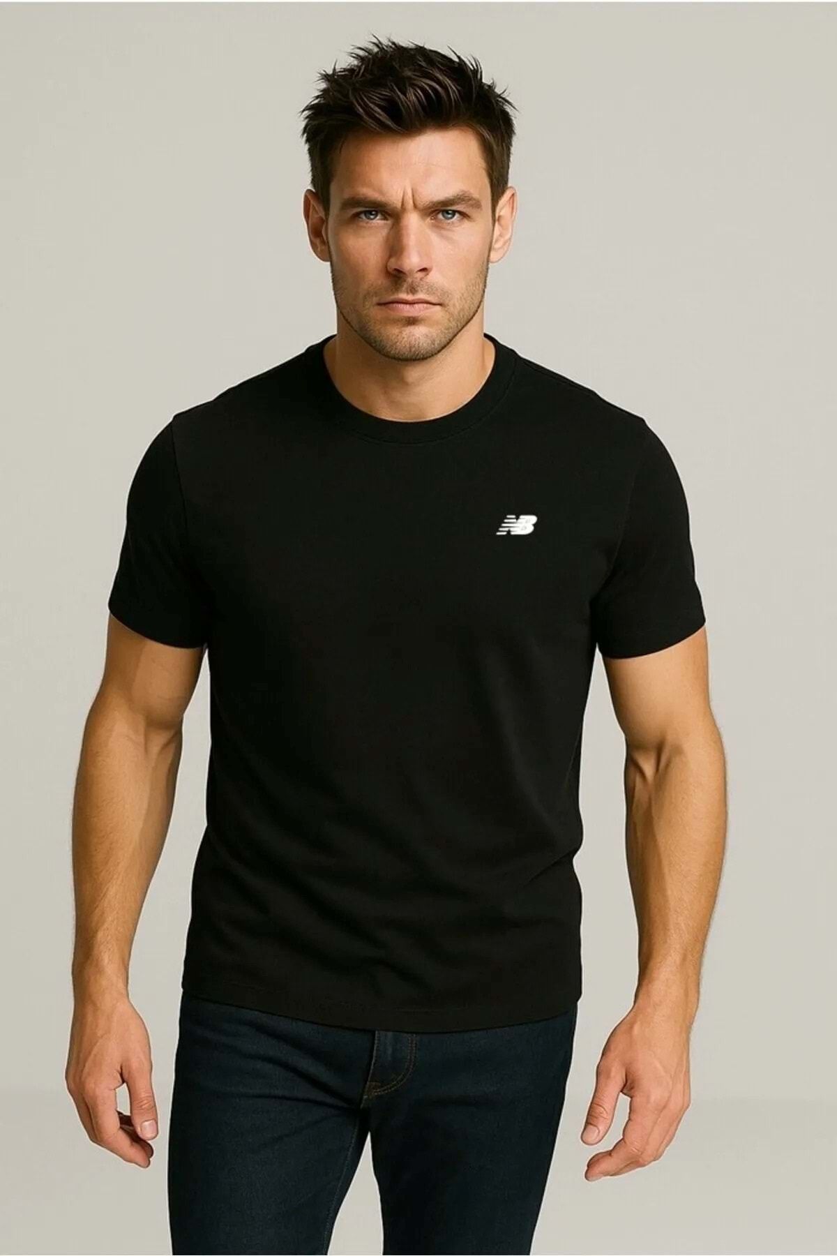 New Balance Mnt1537 Classic Basic Logo Siyah Erkek Tişört