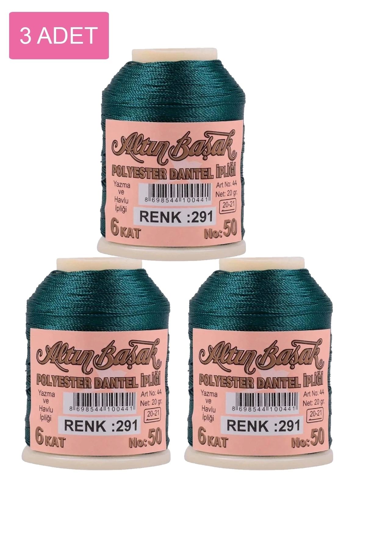 PRATİKOBA 3 Adet Altınbaşak Oya ve Dantel İpi 20 gr - Royaleks - No: 291