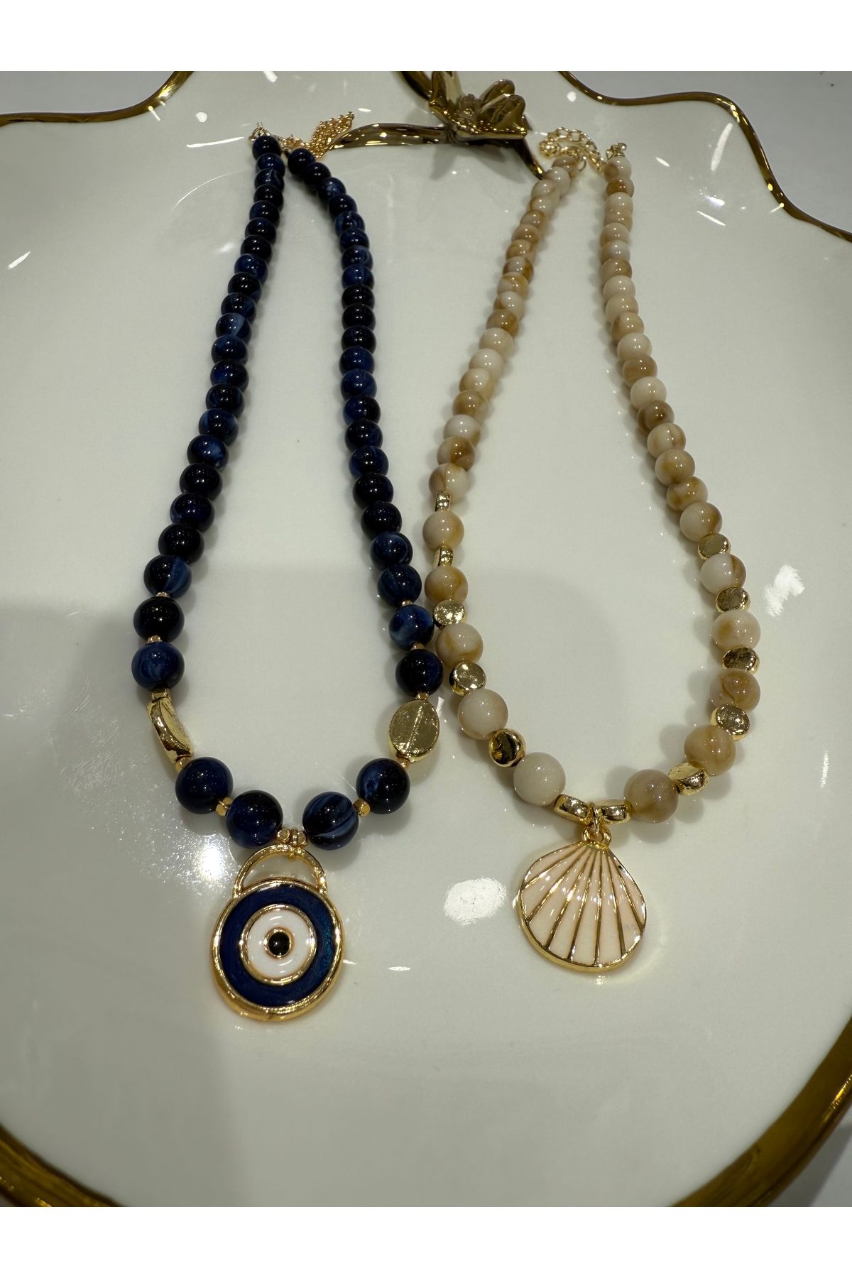 My violet accesorize DENİZ KABUKLU NAZAR BONCUKLU RENKLİ KOLYE