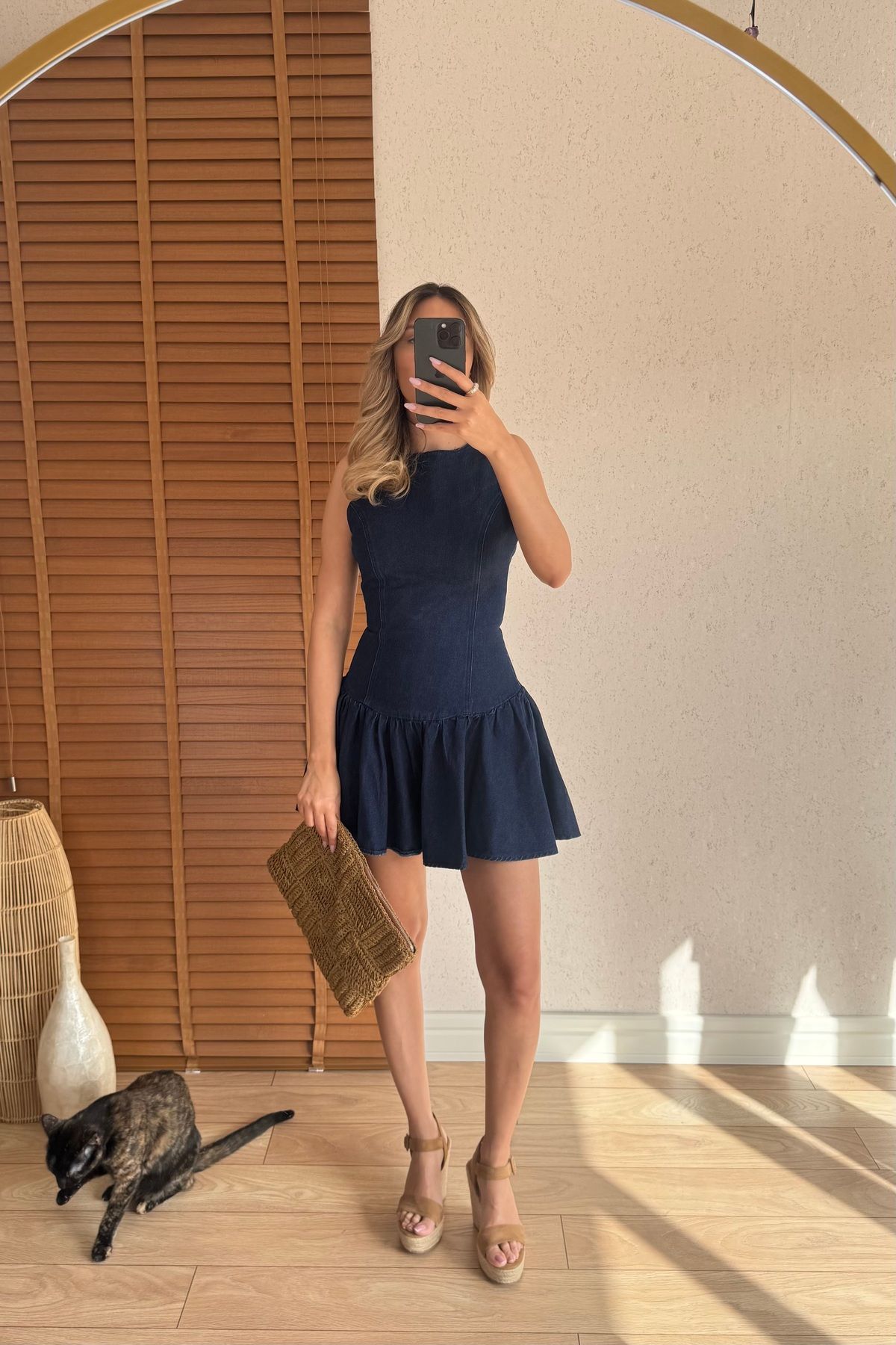 Mucios Carmen Mini Denim Elbise