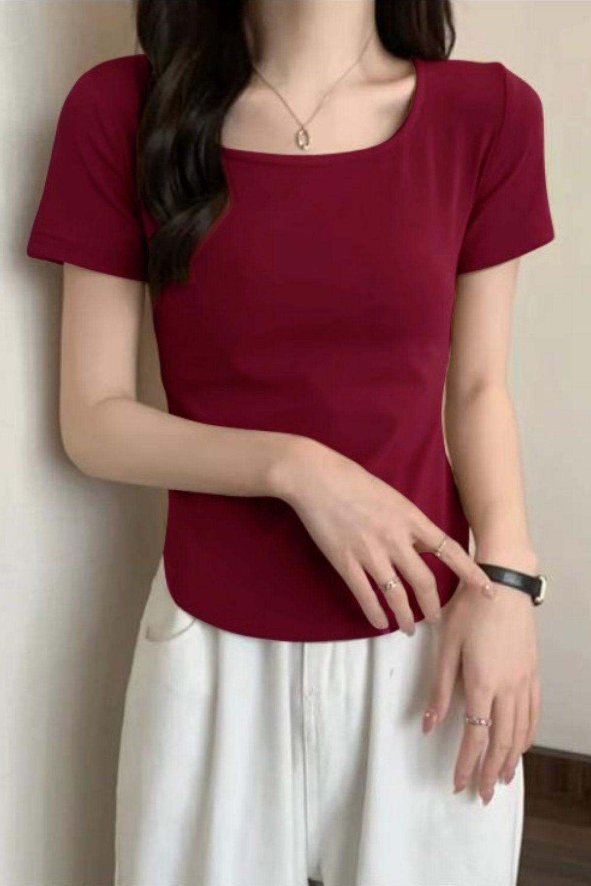 BALİNA Kahverengi Basic Kısa Kollu Crop THE SOLO