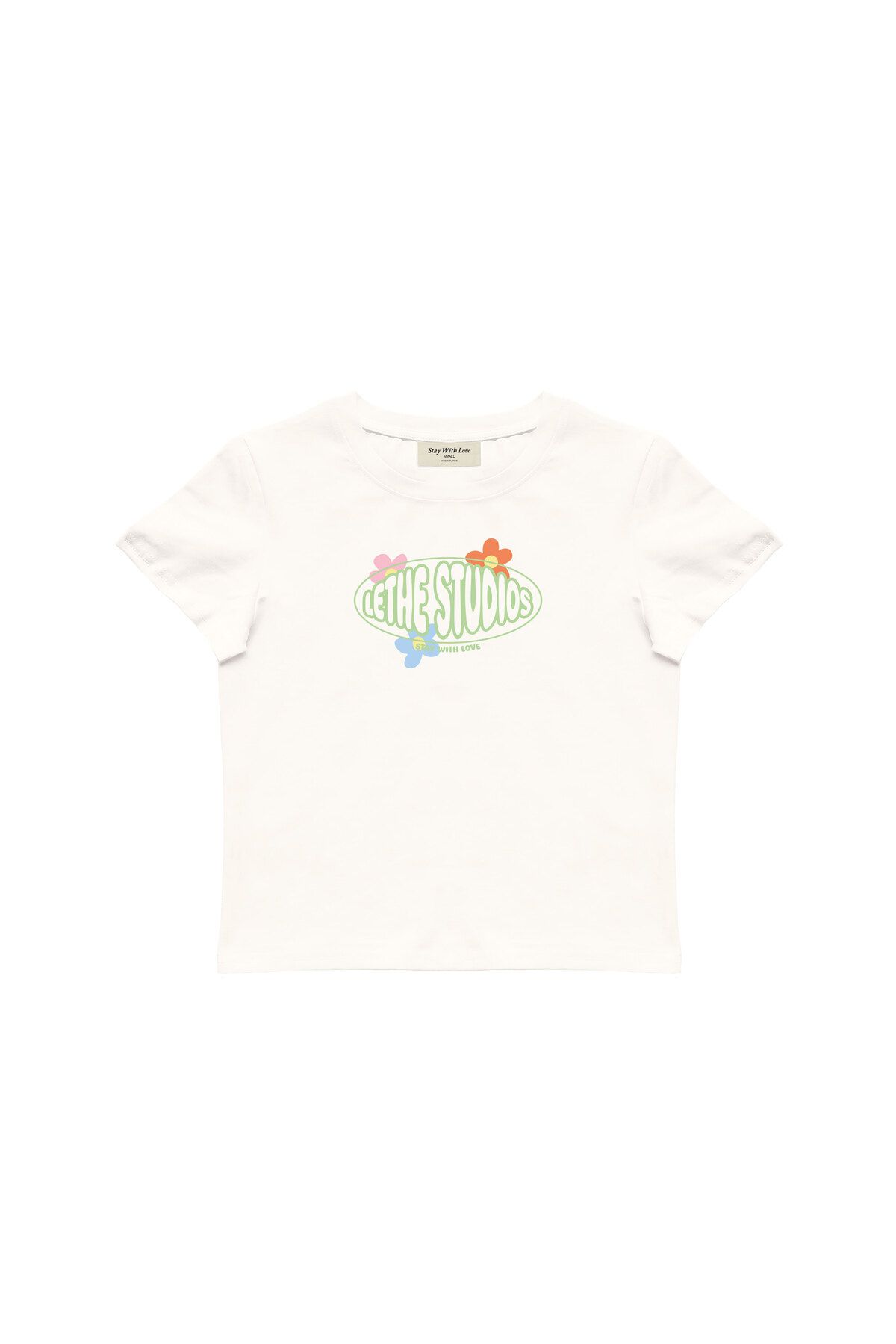 lethestudios Stay With Love Baskılı Baby Tee Crop Top