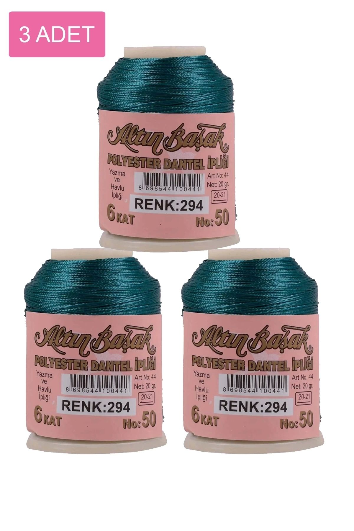 PRATİKOBA 3 Adet Altınbaşak Oya ve Dantel İpi 20 gr - Royaleks - No: 294