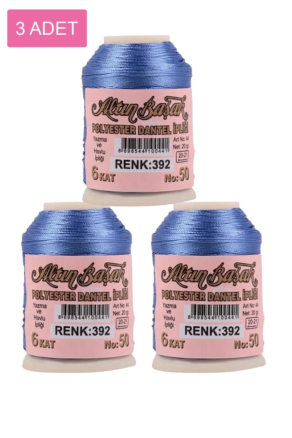 PRATİKOBA 3 Adet Altınbaşak Oya ve Dantel İpi 20 gr - Royaleks - No: 392
