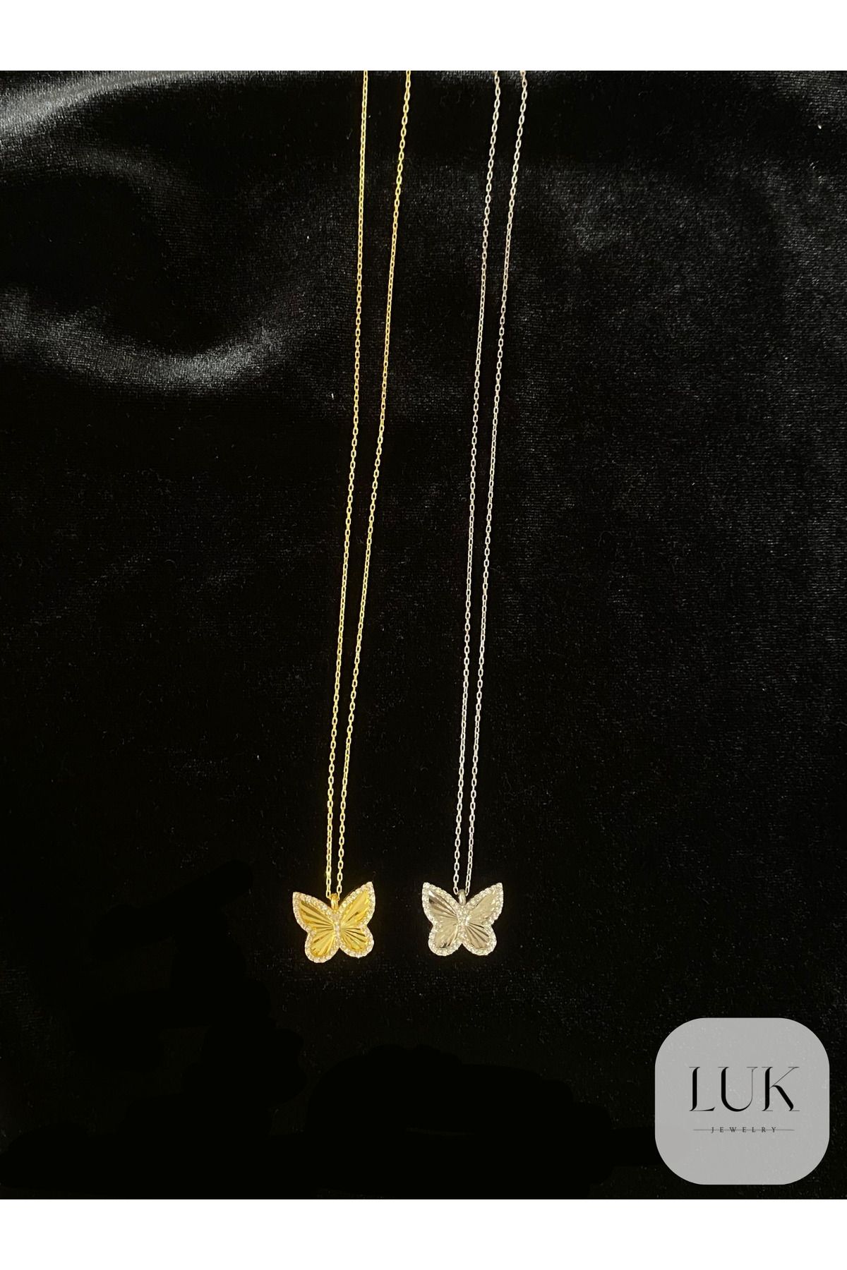 LUK JEWELRY 925 AYAR GÜMÜŞ KELEBEK KOLYE