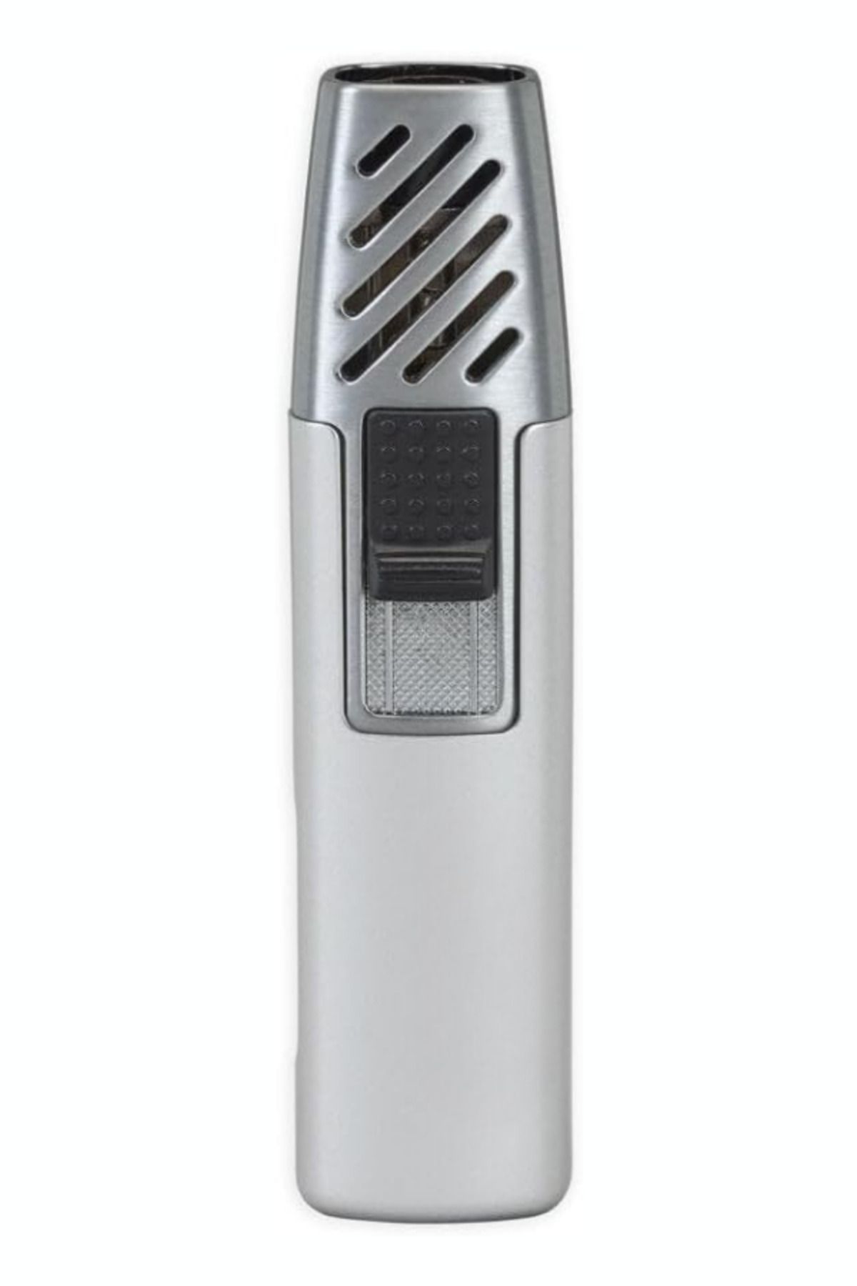 PremiumQuality Gümüş-Gunmetal Tek Torch Pürmüz Metal Puro Çakmağı