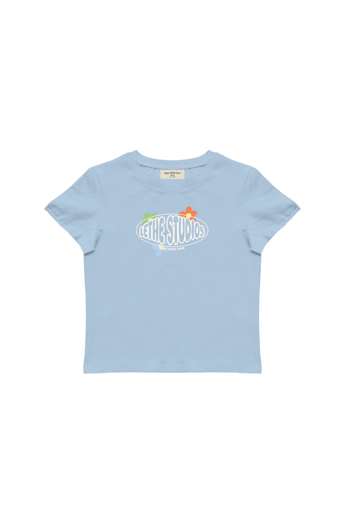 lethestudios Stay With Love Baskılı Baby Tee Crop Top