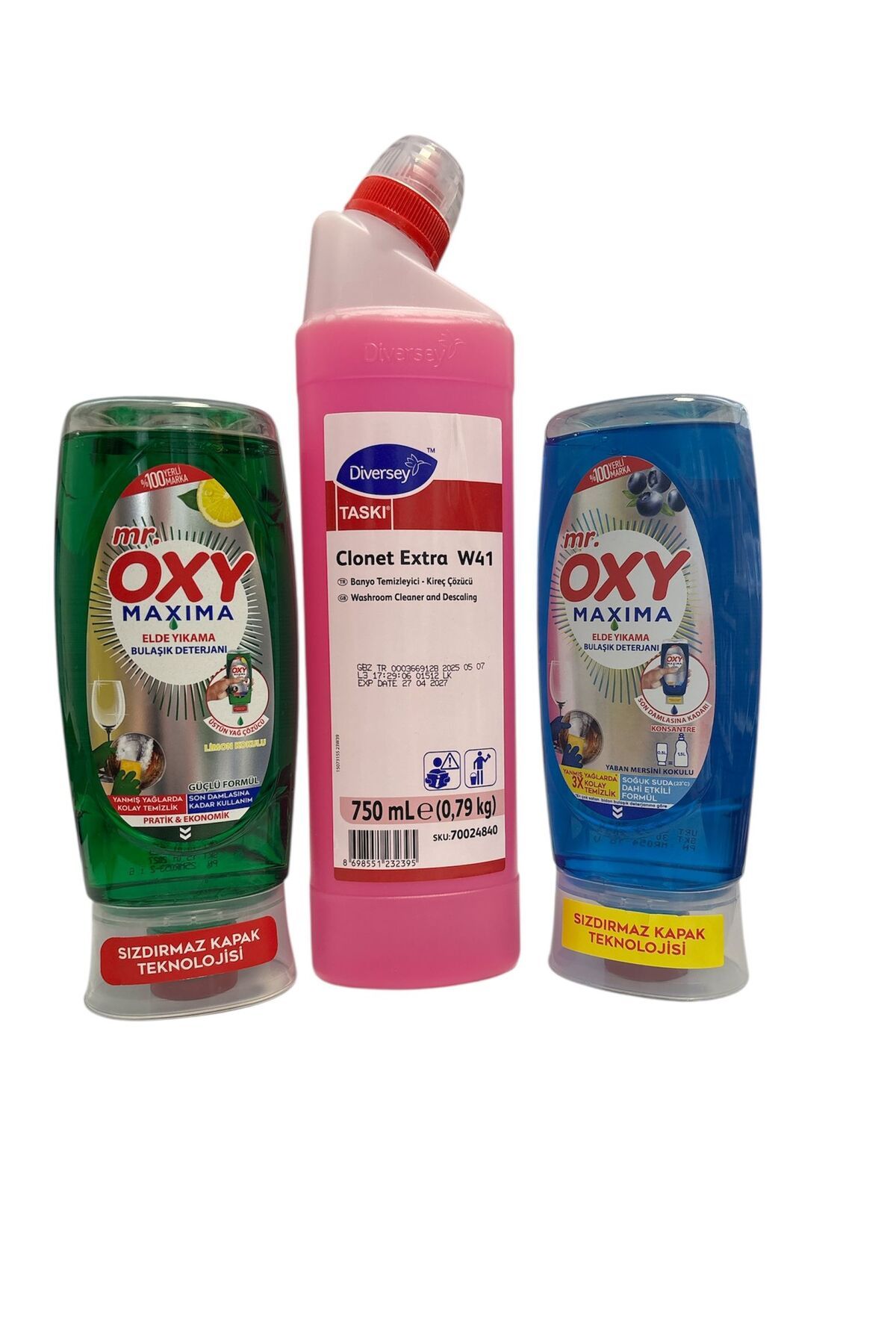 Oxy Diversey Clonet Extra W41+Mr.Oxy Maxıma Elde Yıkama Bul. Det. Yaban Mersinli ve Limon Kokulu 2 ad.