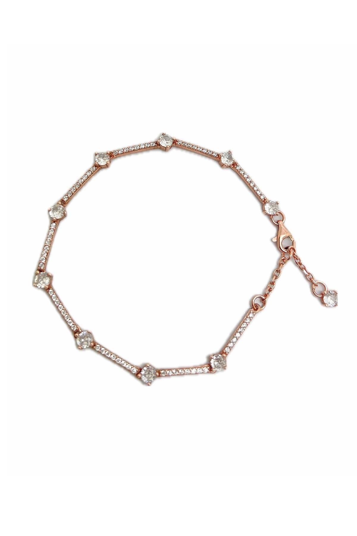 Erer Gümüş Gümüş taşlı pan rose bileklik is12e661