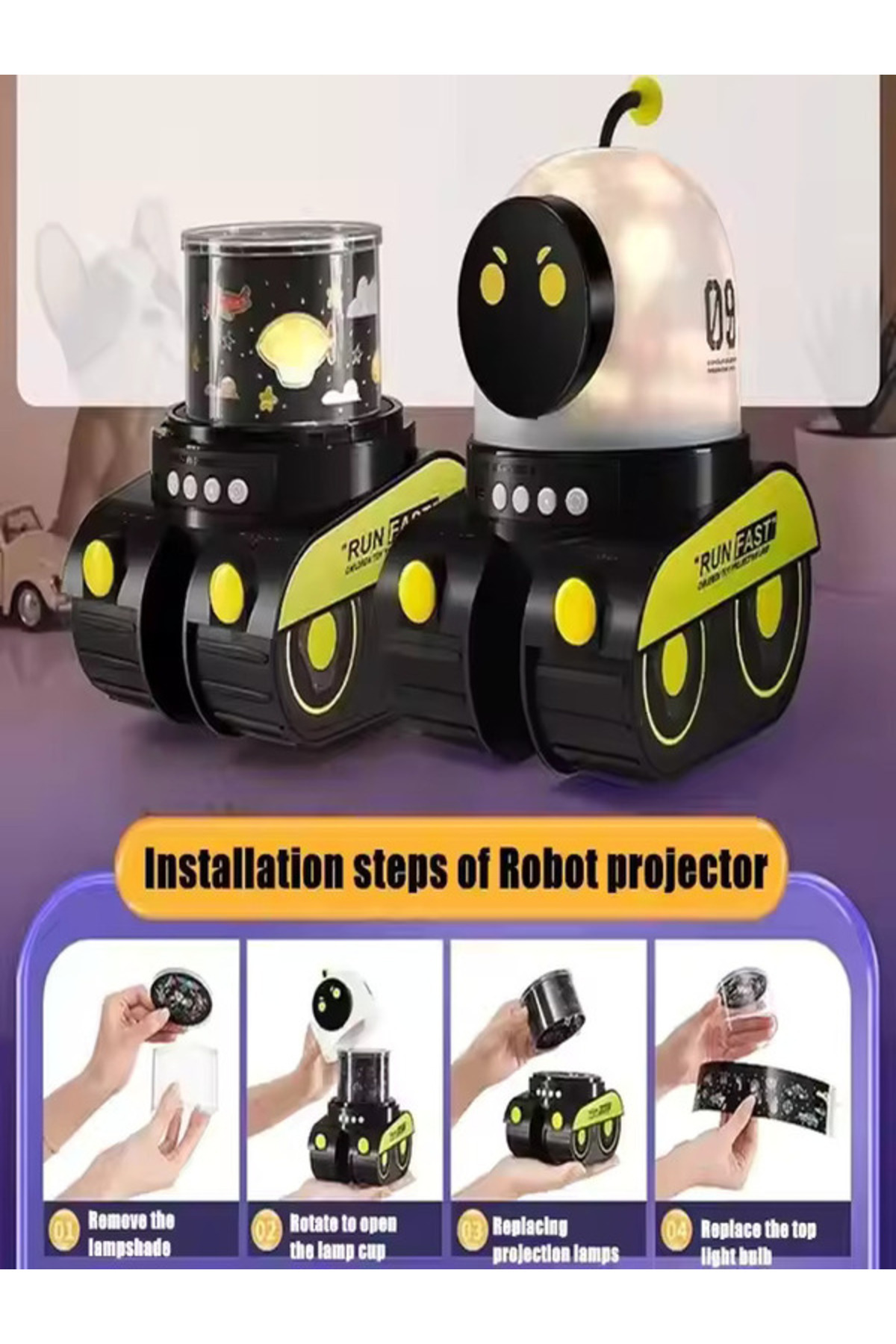 İMEXTECH Bilişim Burada Tank Robot 6 Film Projeksiyon Lamba Bluetooth Hoparlör Gece Lambası fotoğrafı 4 (önizleme)