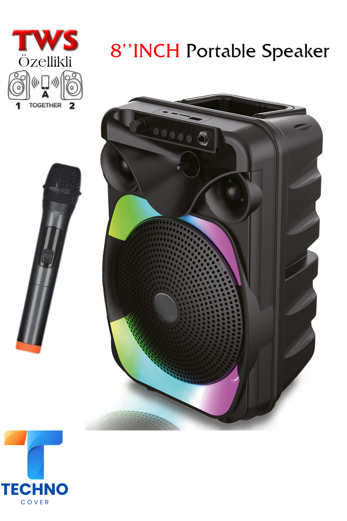 foxpower Bluetooth Özellikli Ses Bombası 8 Inch Mikrofonlu Speaker