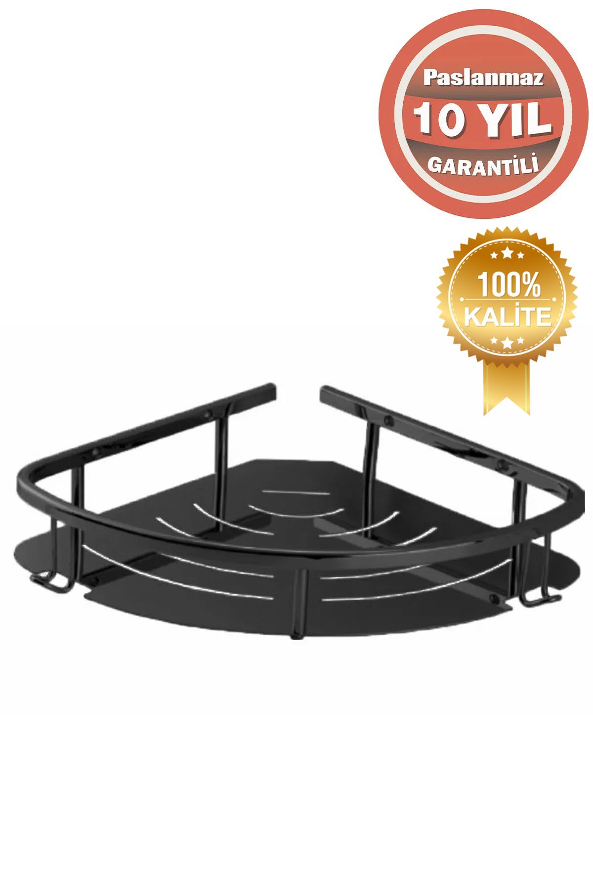 ÇELİK BANYO Paslanmaz Pirinç Mat Siyah Marin 19x19 Cm Şampuanlık Süngerlik Köşelik
