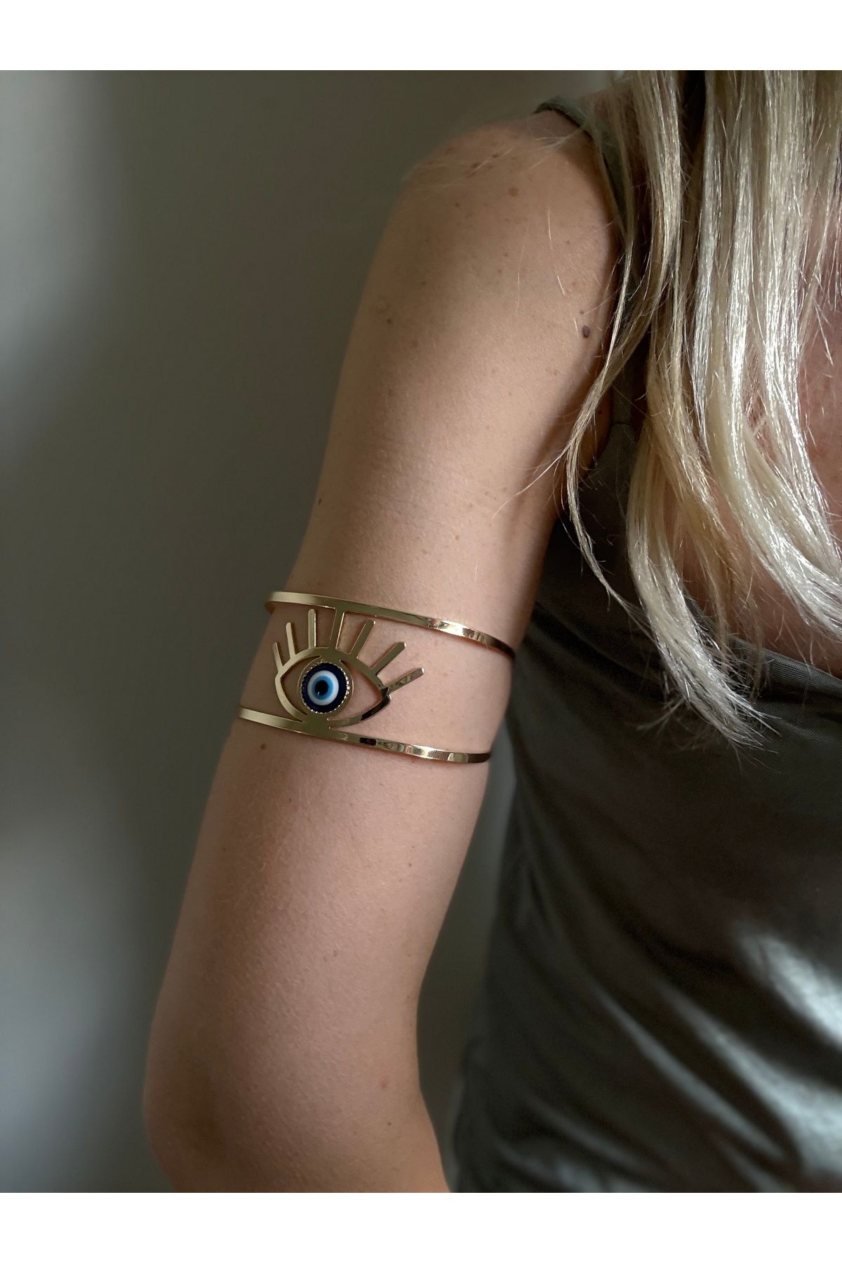 Rossetto Atelier Gold Nazar Boncuklu Göz Pazu Bilekliği Arm Cuff