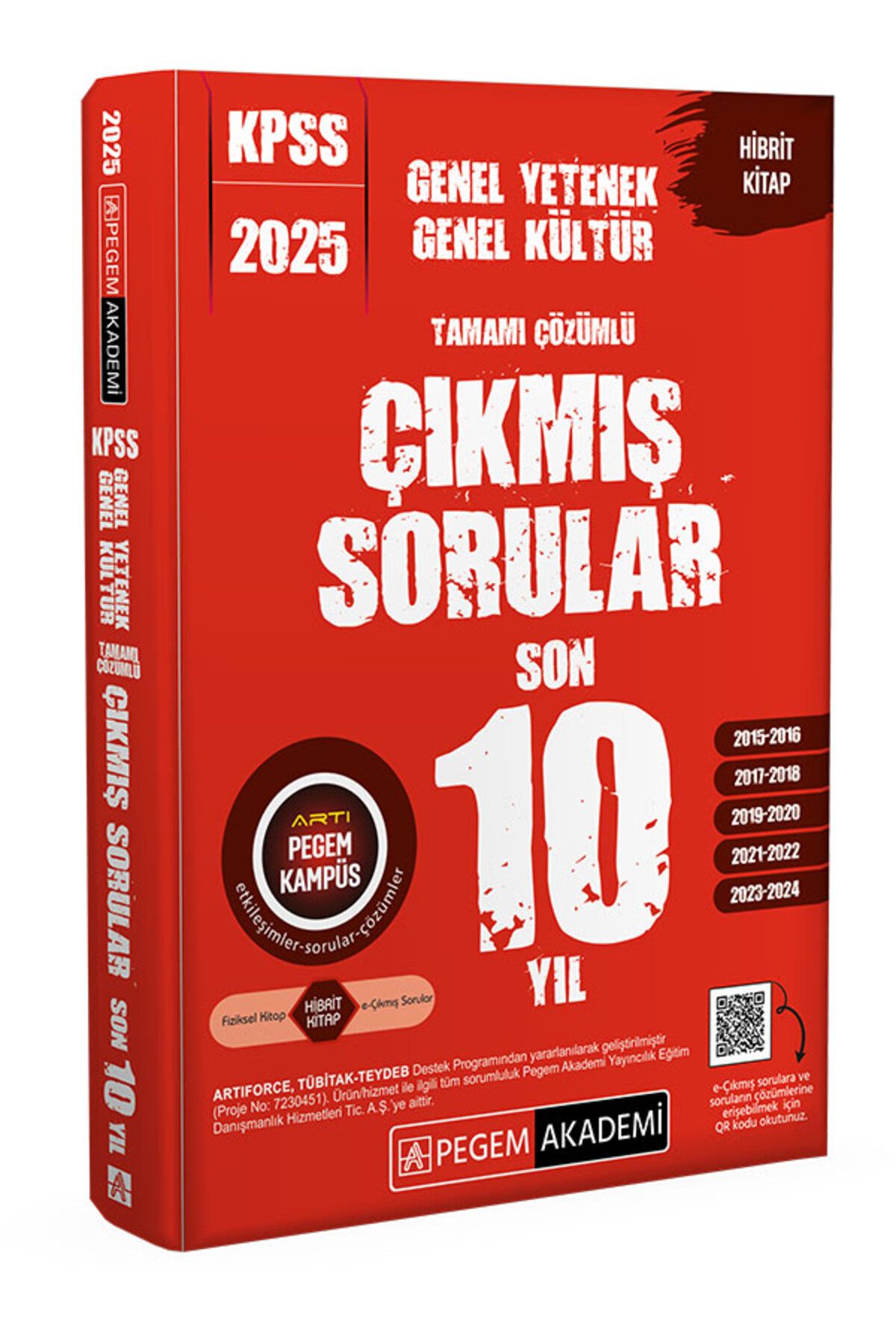 Pegem Akademi Yayıncılık 2025 KPSS Genel Yetenek Genel Kültür Tamamı Çözümlü Çıkmış Sorular Son 10 Yıl Pegem Yayınları