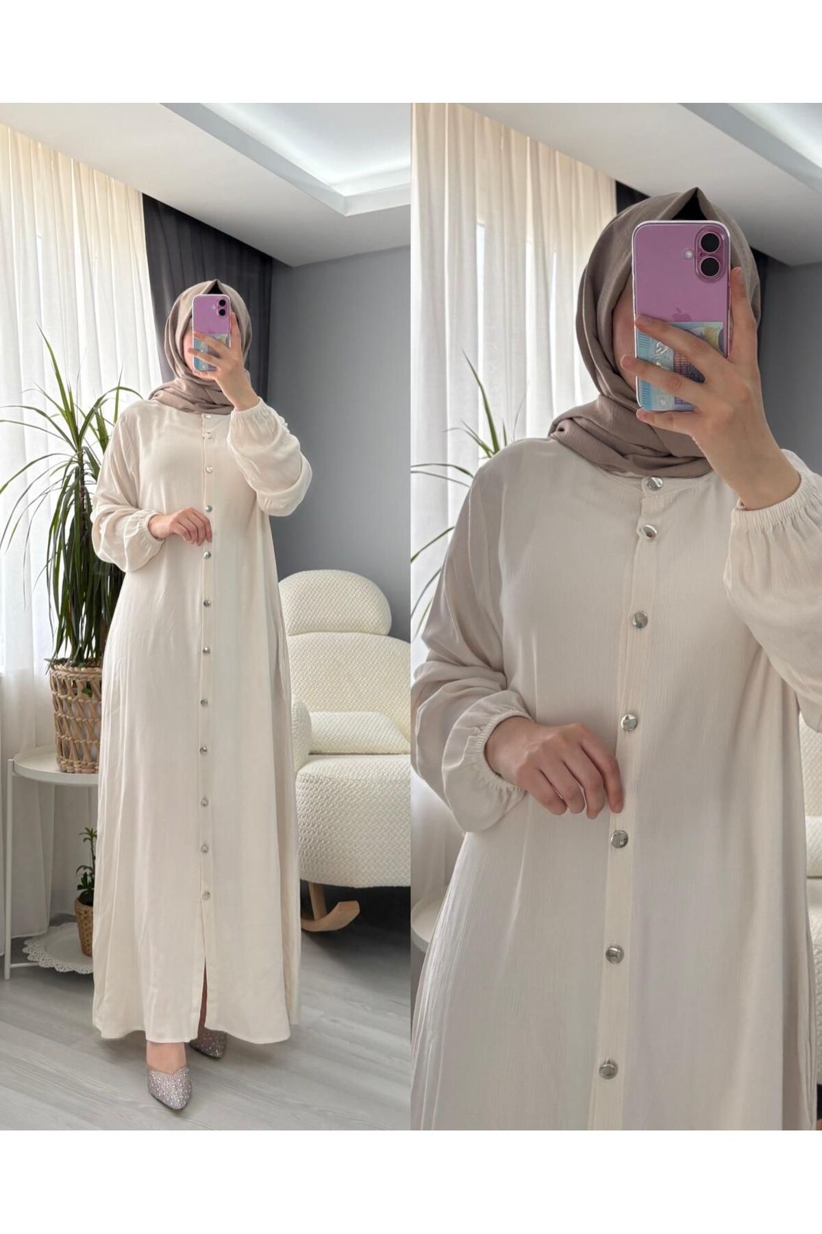 Blackmods BOYDAN DÜĞMELİ TESETTÜR ELBİSE