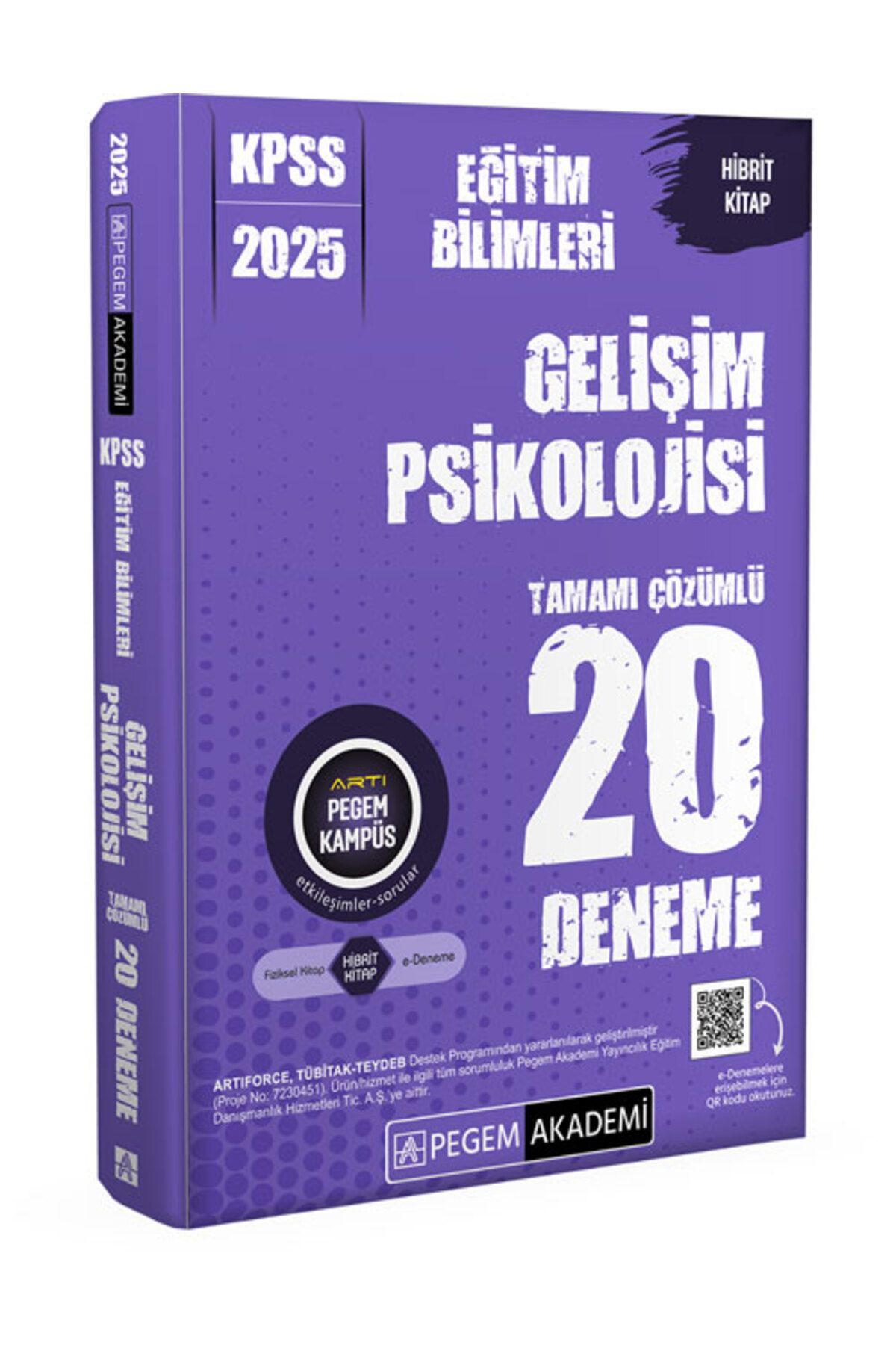 Pegem Akademi Yayıncılık 2025 KPSS Eğitim Bilimleri Gelişim Psikolojisi Tamamı Çözümlü 20 Deneme Pegem Yayınları