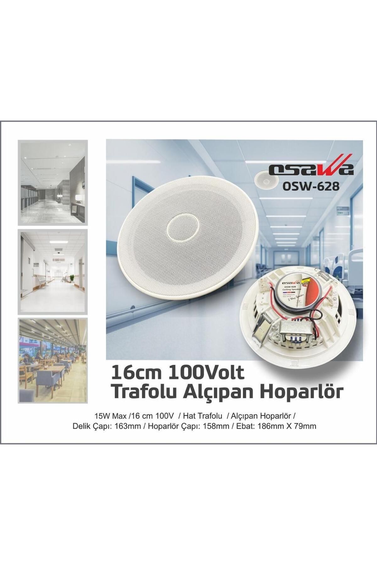 Vemora OSAWA OSW-628 16CM TWEETERLİ 100 VOLT TRAFOLU ALÇIPAN HOPARLÖR (5166)