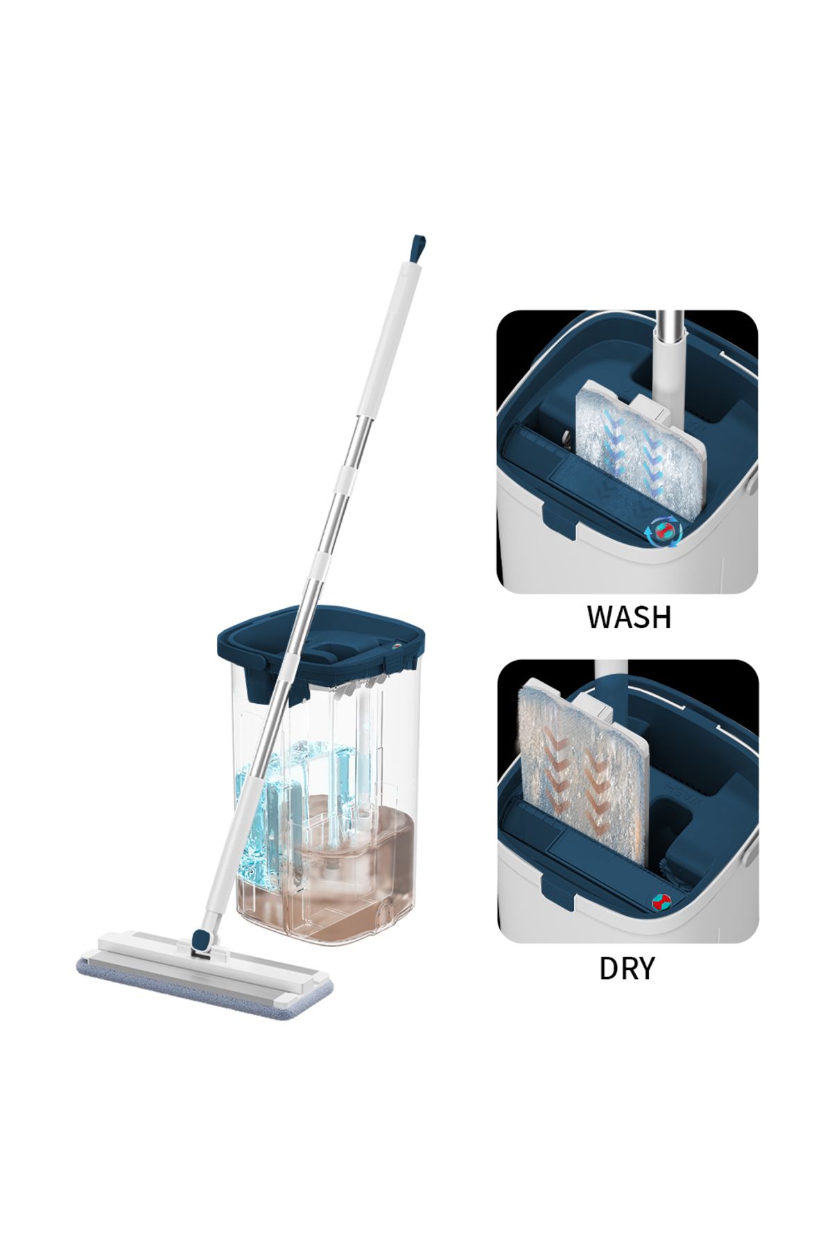 ELK-ELK 2 in 1 Smart Mop with Two Separate Tanks for Clean and Dirty Water with Unique Design and Free Cleaning Slippers 3