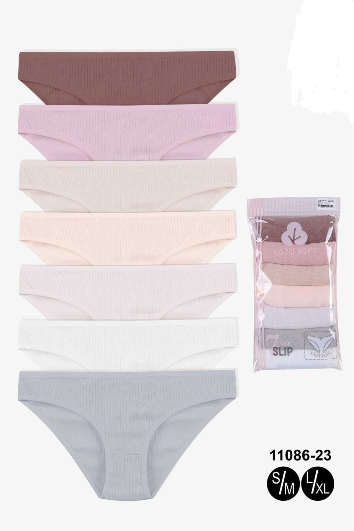 wear treasure Kadın Külot 7 li Pamuklu Fitilli Ribana KÜLOT