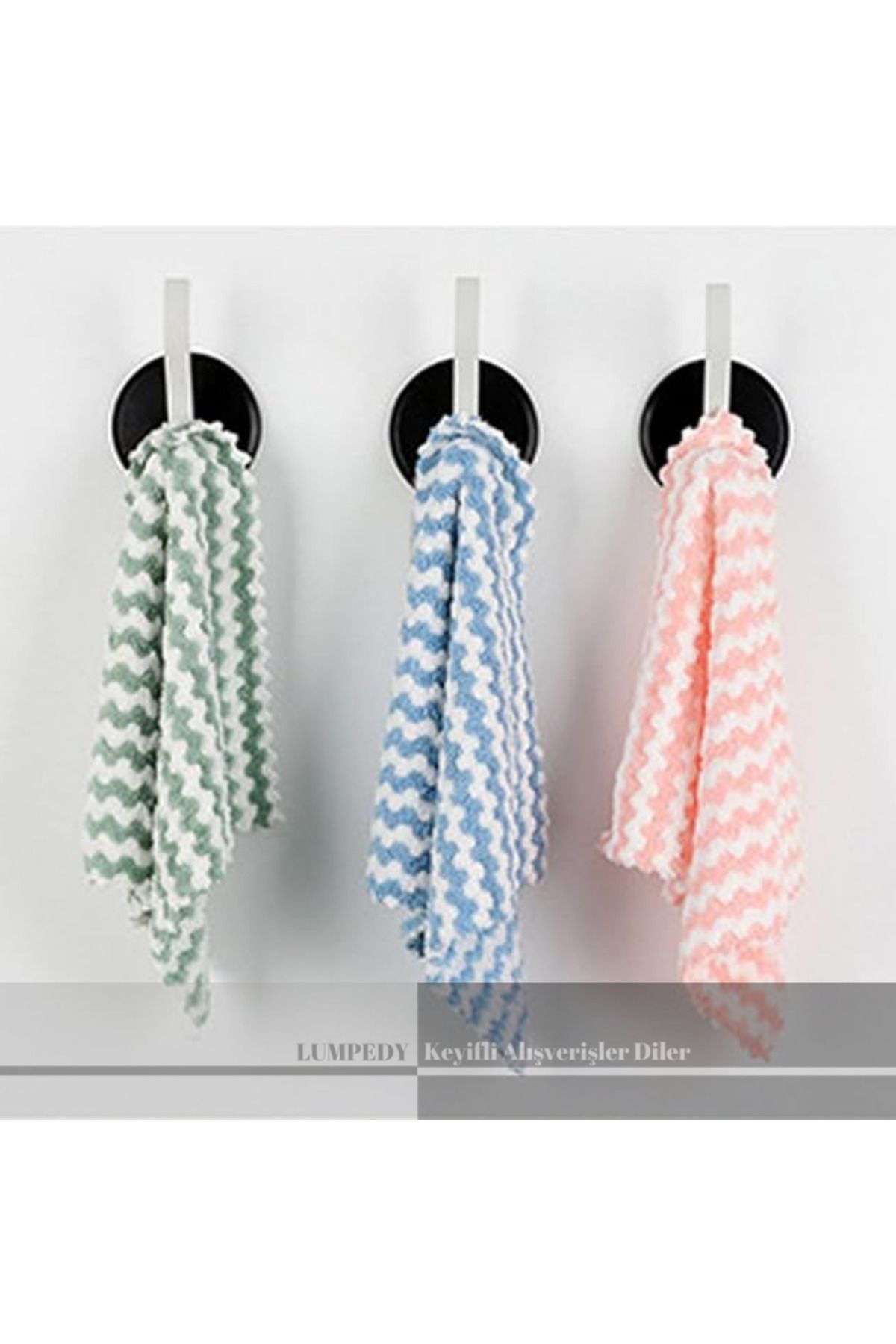 Lumpedy Pofidik Pofuduk Pamuklu Mutfak Bezi 3Adet 30x30cm Mikrofiber Kolay Temizlenir