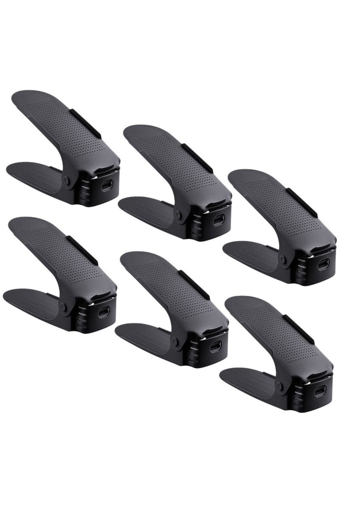 Evelise Set De 6, Suport Pentru Pantofi Antiderapant Și Reglabil Pentru Depozitarea Unei Perechi De Pantofi, Pp, 6x25,5x11/17 Cm, Negru - One Size