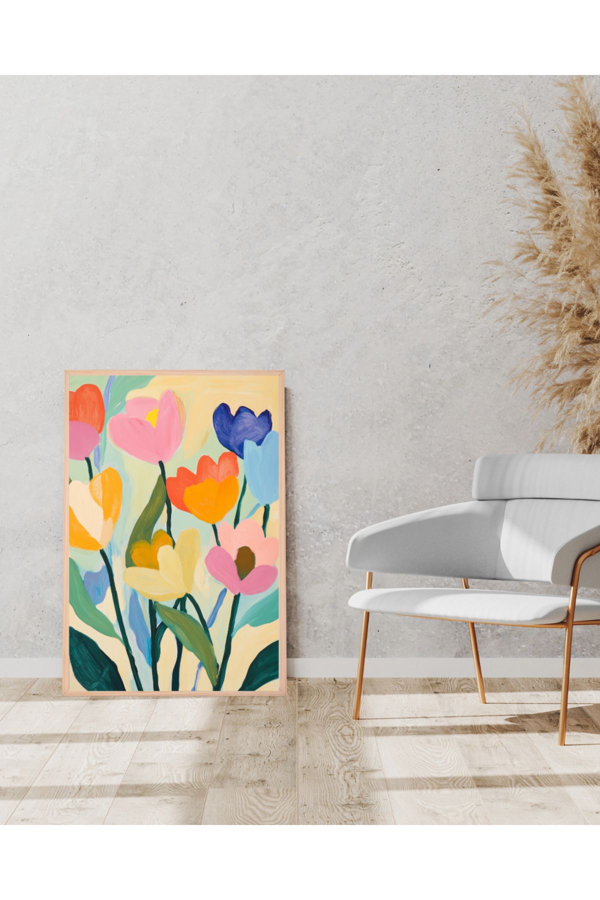 Tuba Decor Tek parça Ahşap Çerçeve Görünümlü MDF Tablo