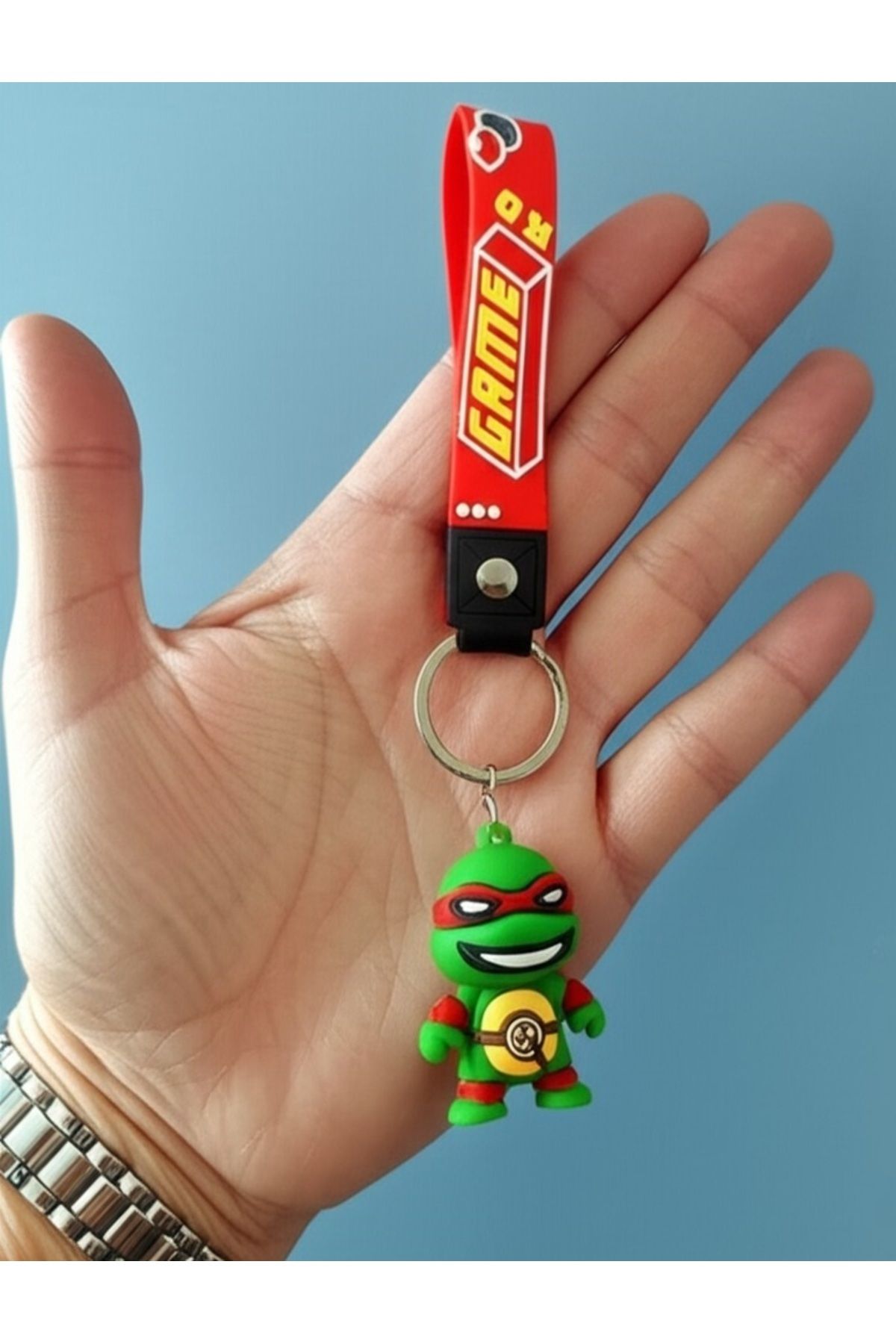 TAYEM Ninja Kaplumbağalar Anahtarlık, Silikonlu 3D Anahtarlık ve Çanta Aksesuarı (1 Adet)