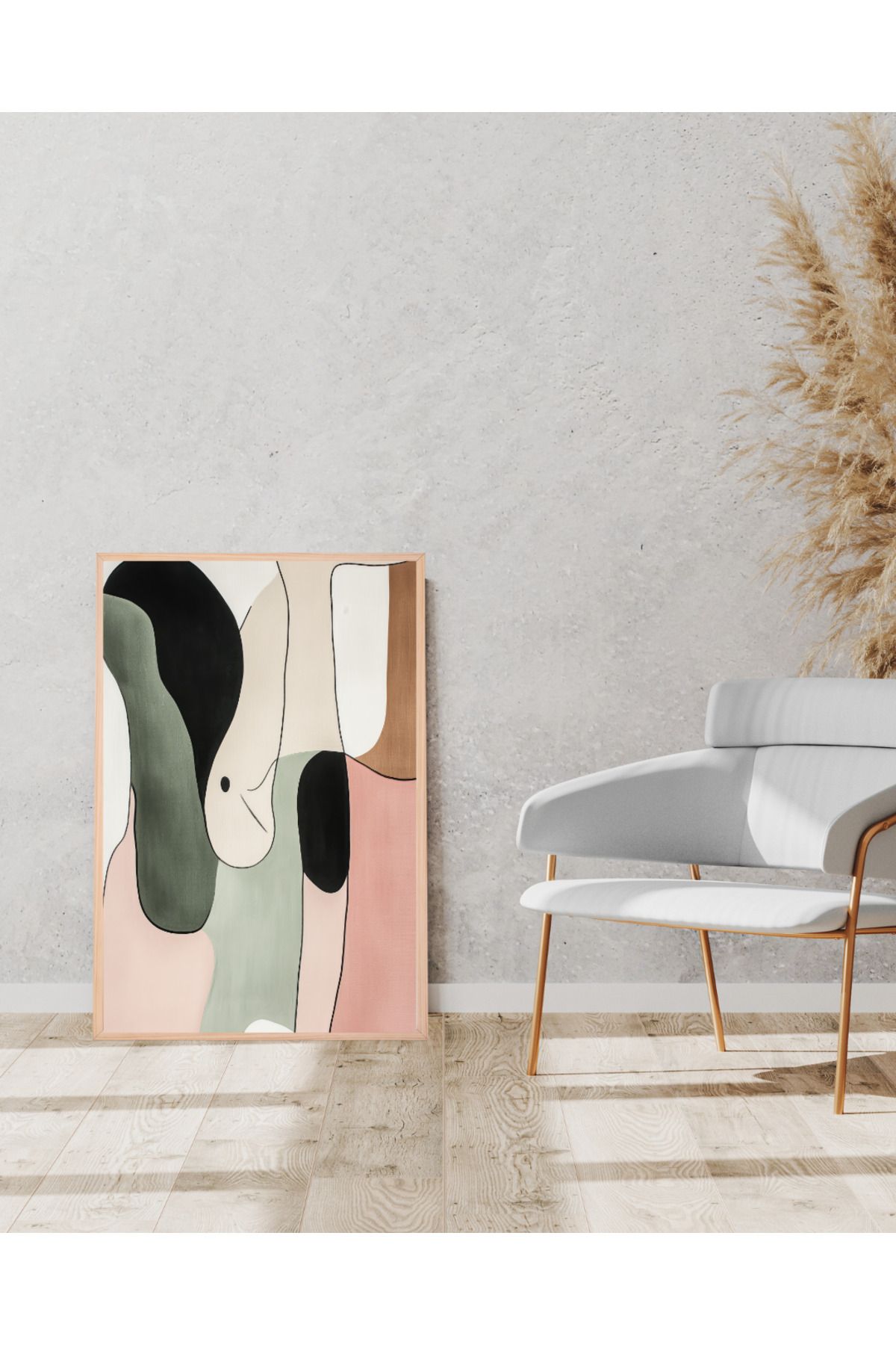 Tuba Decor Tek parça Ahşap Çerçeve Görünümlü MDF Tablo