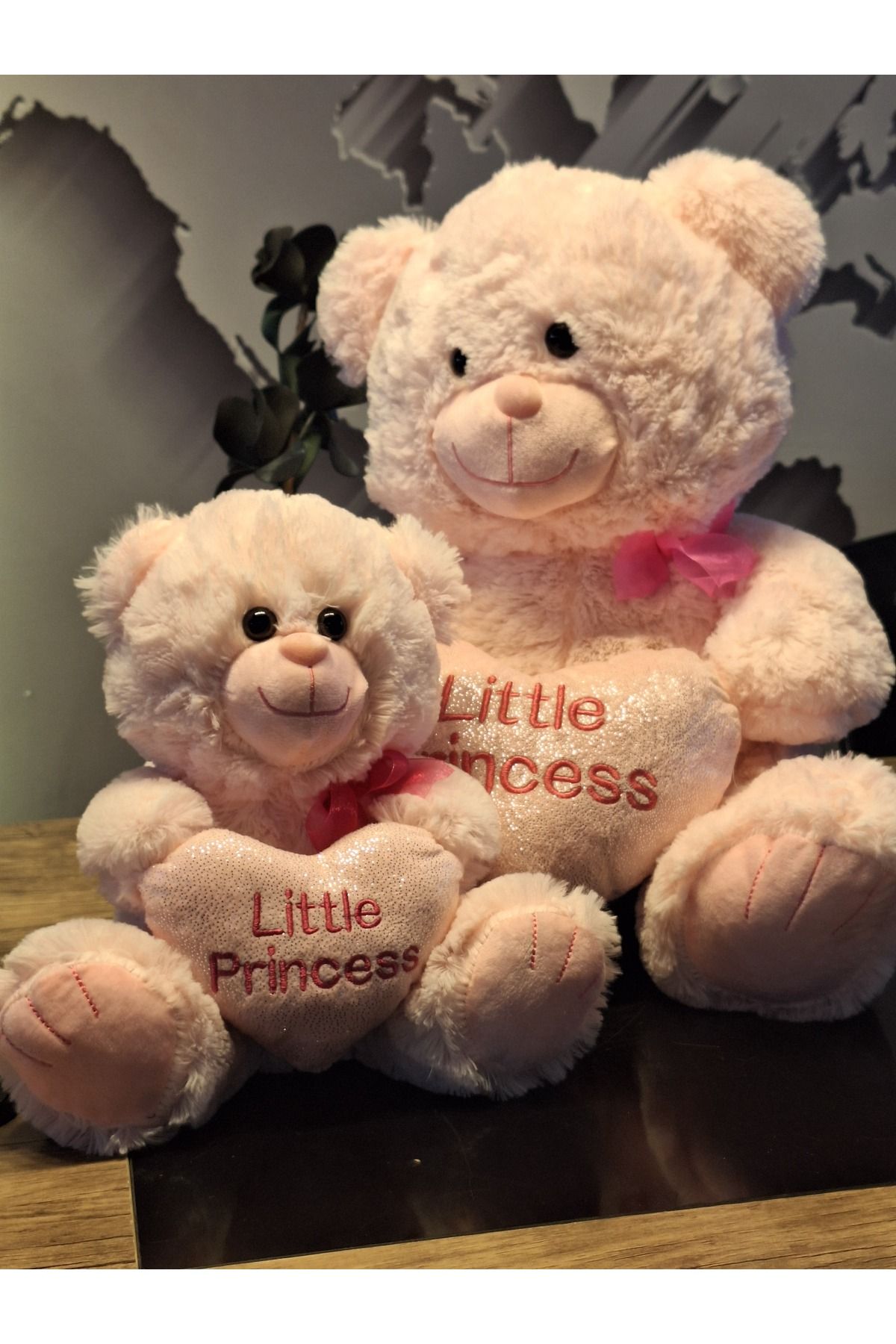 Halley Peluş Oyuncak LİTTLE PRİNCESS PEMBE ANNE ÇOCUK PELUŞ AYICIK 45 CM