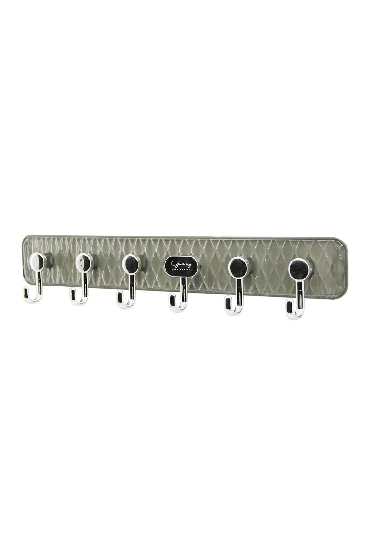 Vemora DELUX ASKI MİKA KRİSTAL PLASTİK TABANLI 6 KOLLU= TAK ÇIKAR YAPIŞKANLI MONTAJ 6X42CM (5166)