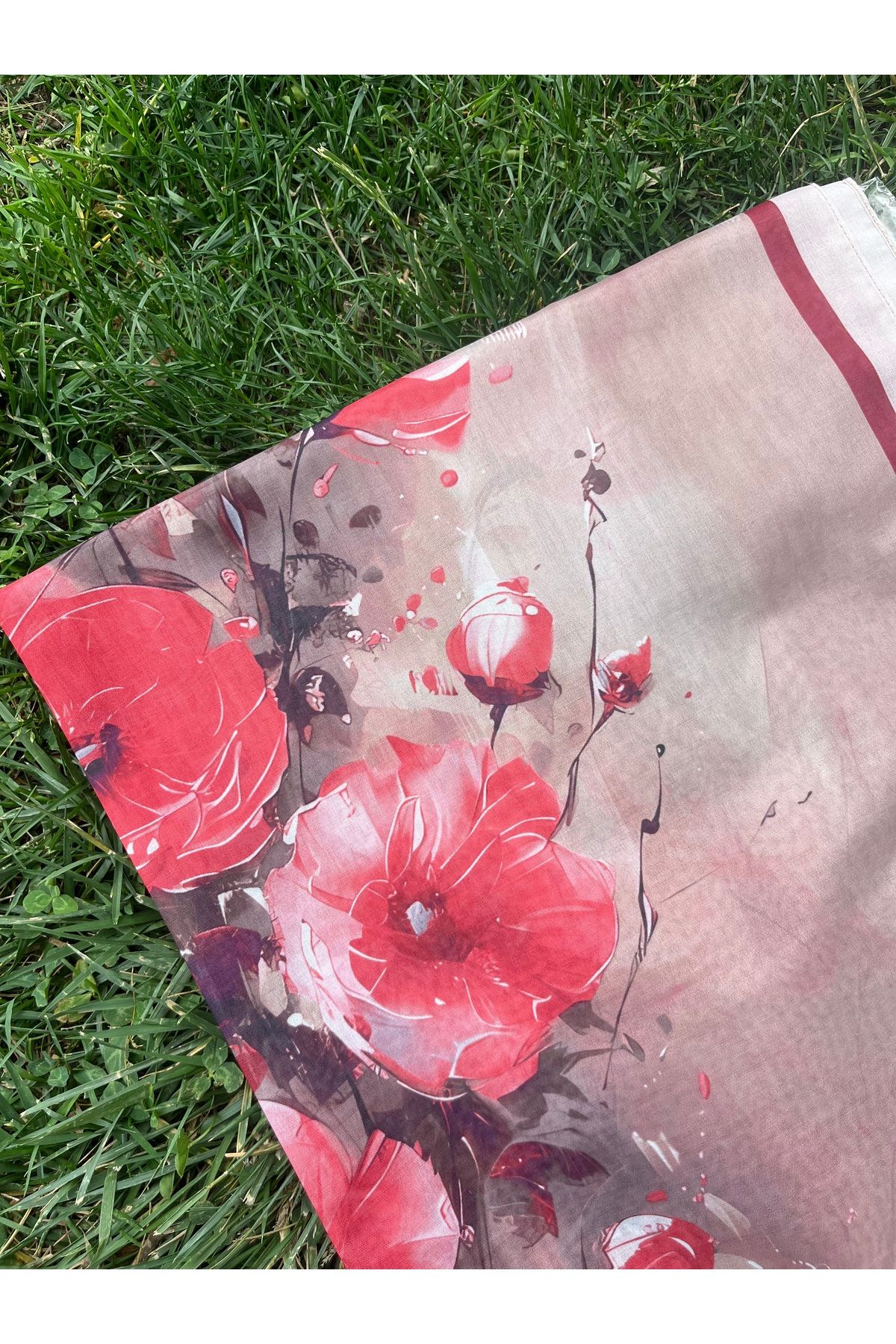 BOUTİCON Kokulu Çiçek Desenli Çok Renkli Soft Pamuklu Şal 75x180