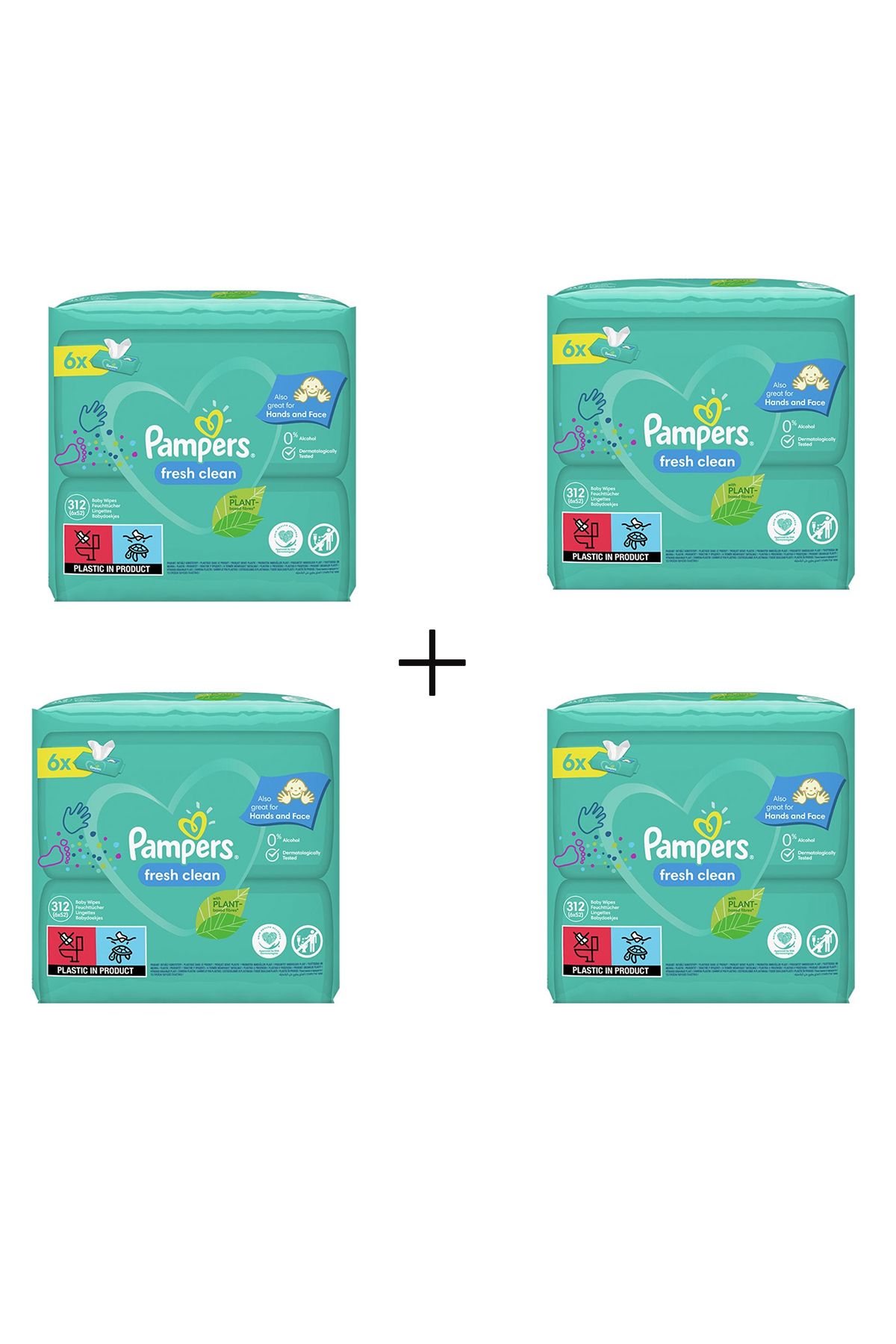 Pampers Fresh Clean Servetele Umede, 24 Pachete X 52, 1248 Bucati - One Size