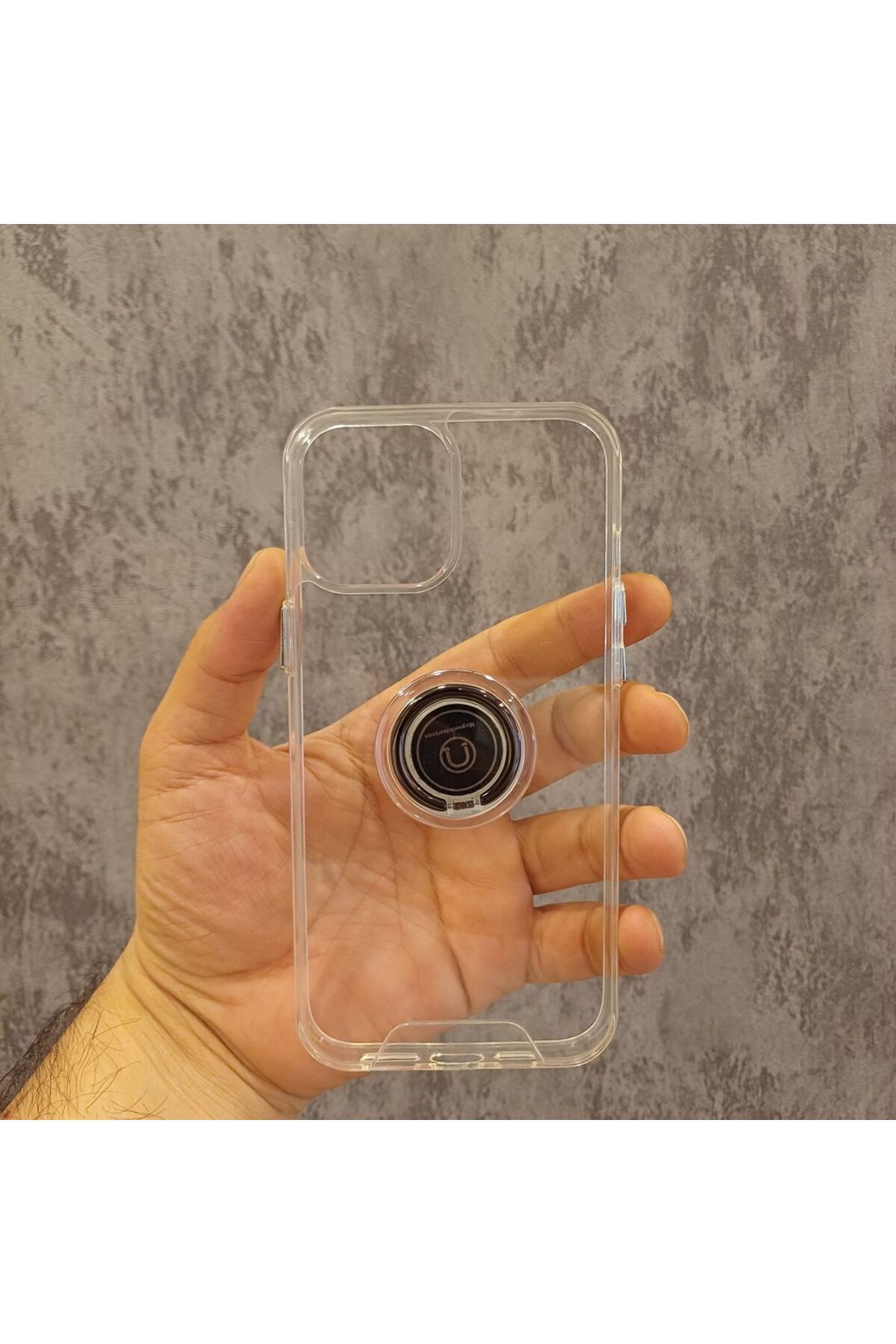 RONA STORE iPhone X Uyumlu Arkası Sert Kenarları Yumuşak Yüzüklü kılıf(Şeffaf)
